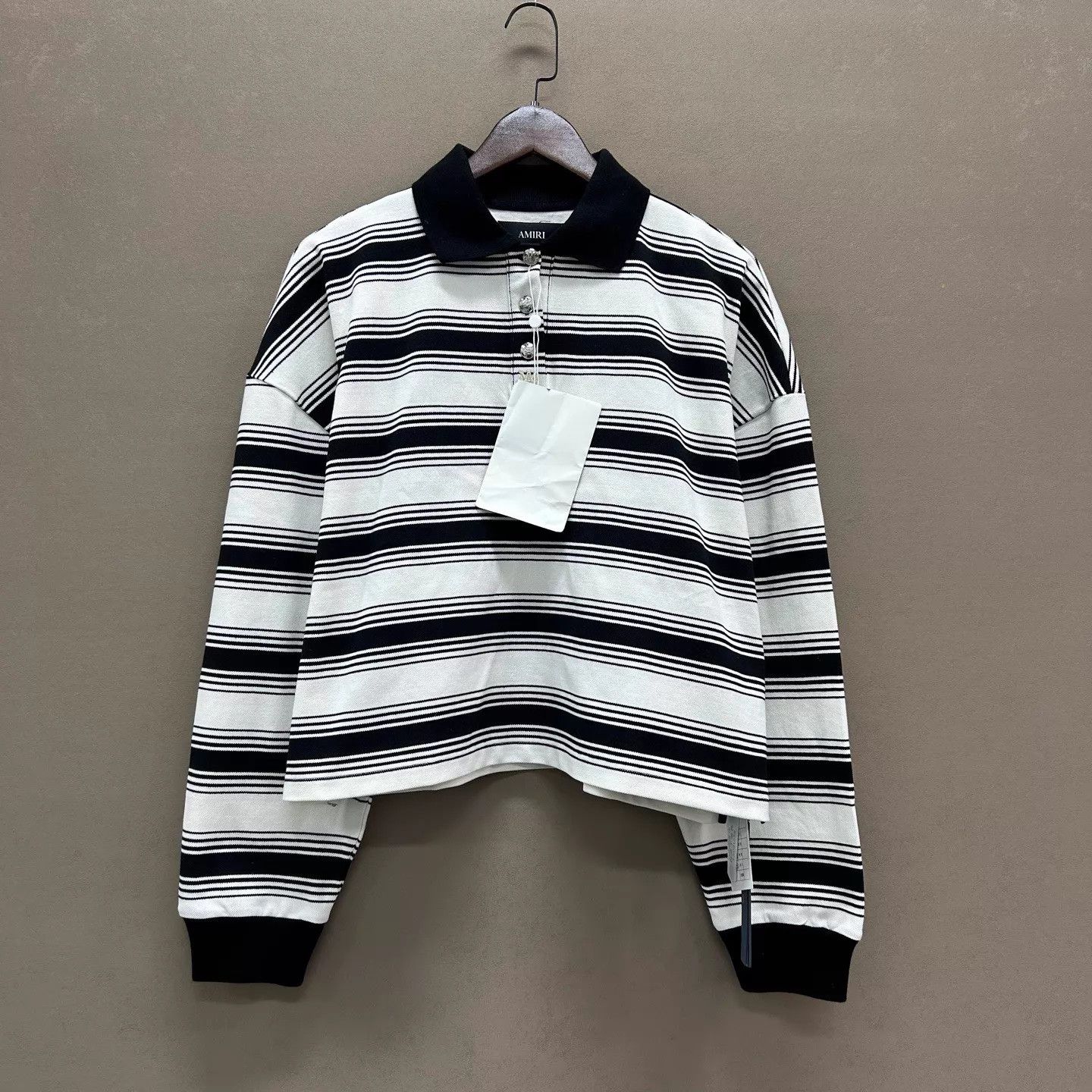 Amiri Amiri Striped Polo SS New w/ Tags Size 10 Size L / US 10 / IT 46 - 1 Thumbnail