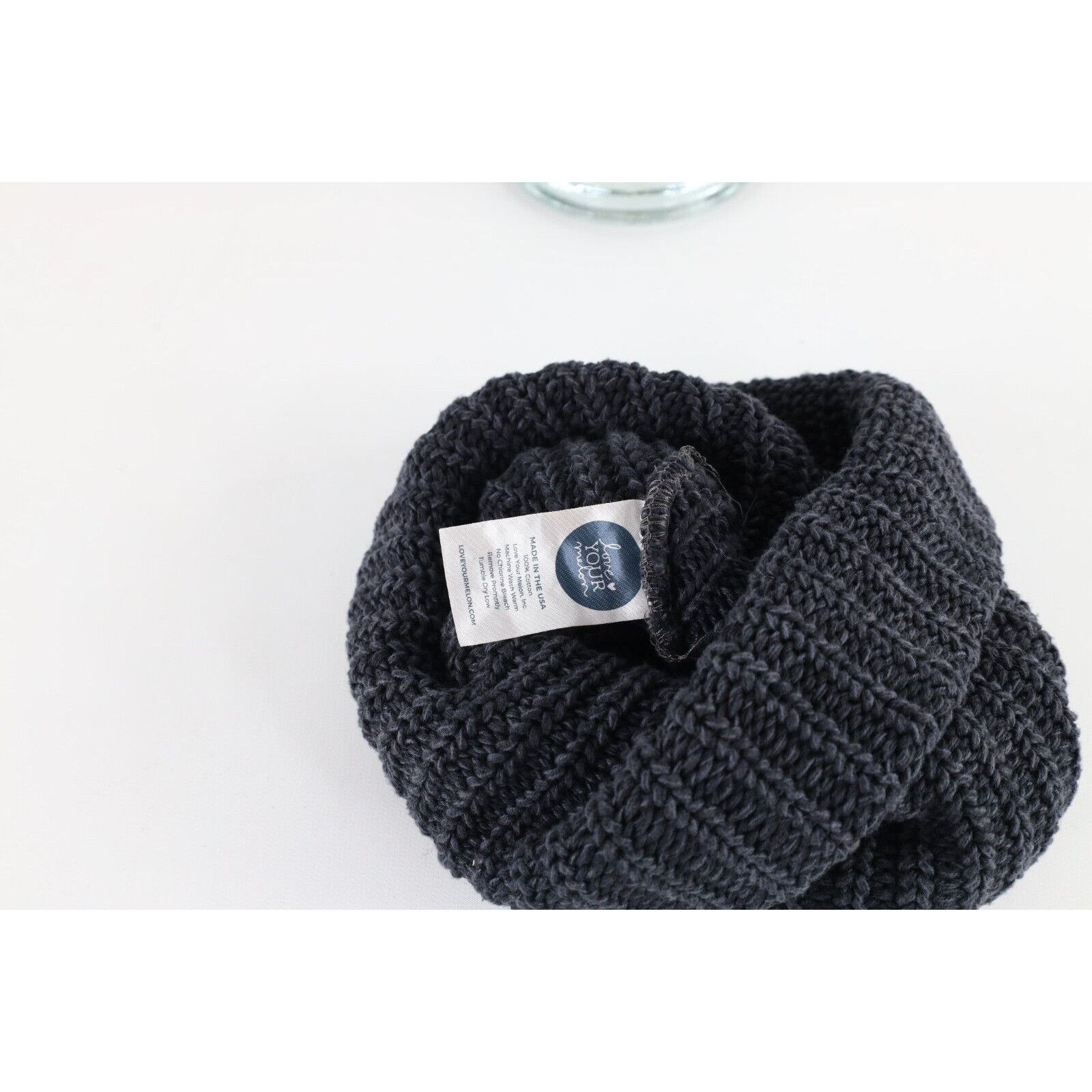 Other Love Your Melon Spell Out Leather Patch Ribbed Knit Beanie Size ONE SIZE - 6 Thumbnail
