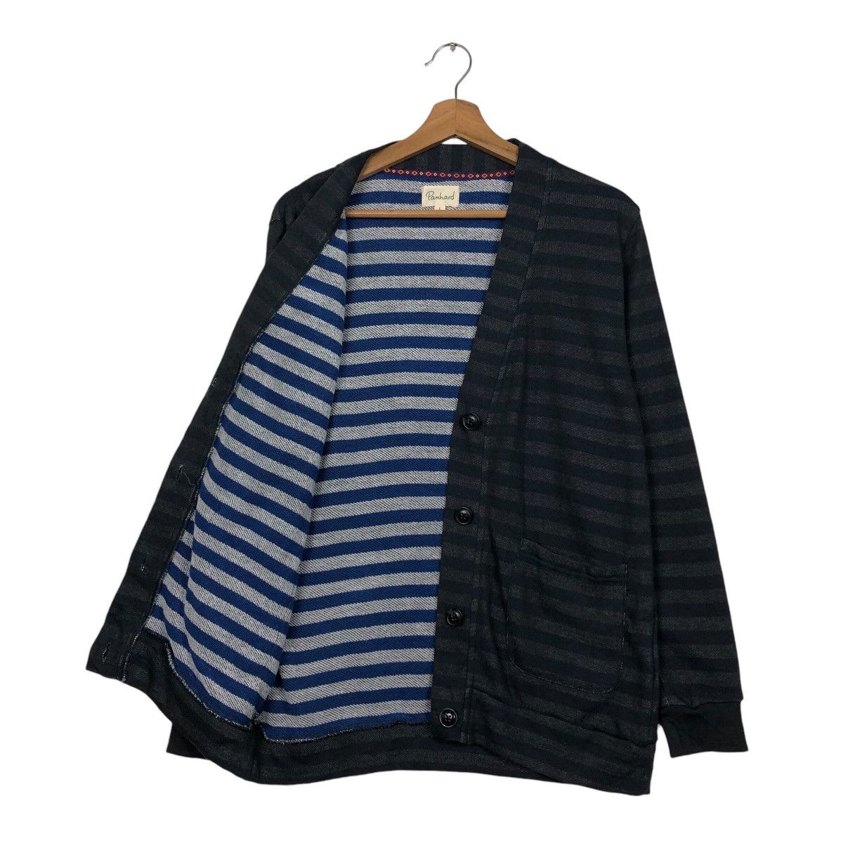 Japanese Brand 📌Vintage Cardigan Jacket Panhard Striped Blanket Size US L / EU 52-54 / 3 - 12 Thumbnail