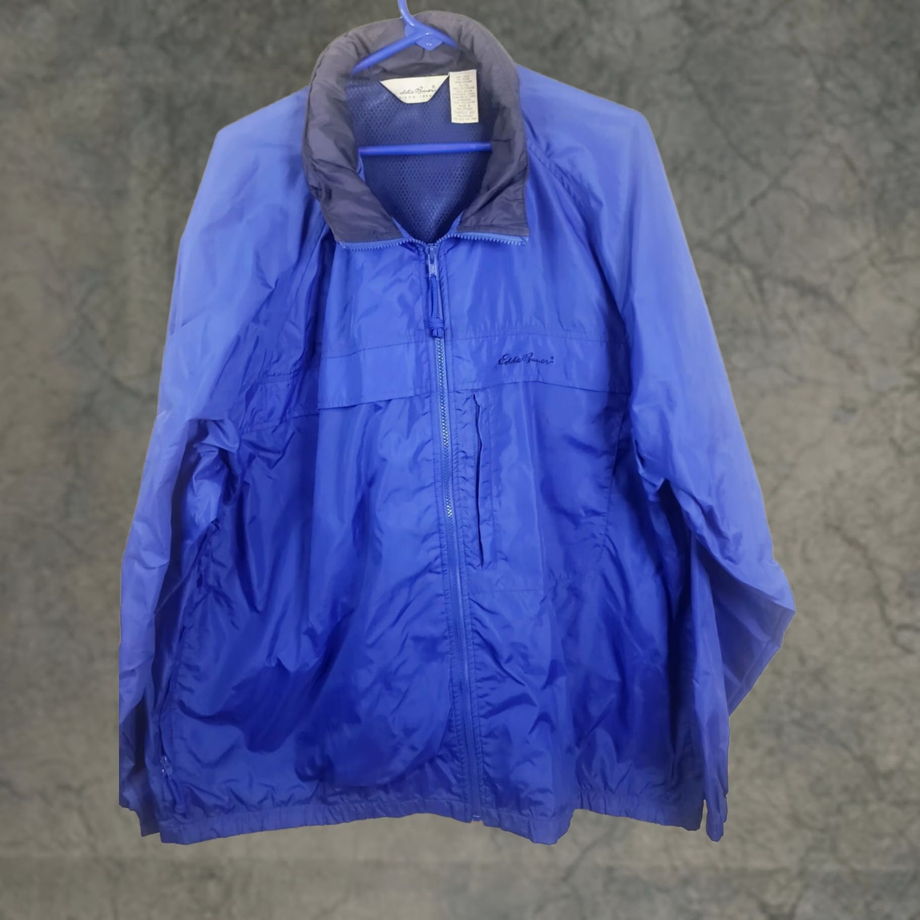 Eddie Bauer Eddie Bauer Rain Jacket Parka Blue XL Stowaway Hood Full Zip Men Coat Size US XL / EU 56 / 4 - 1 Thumbnail