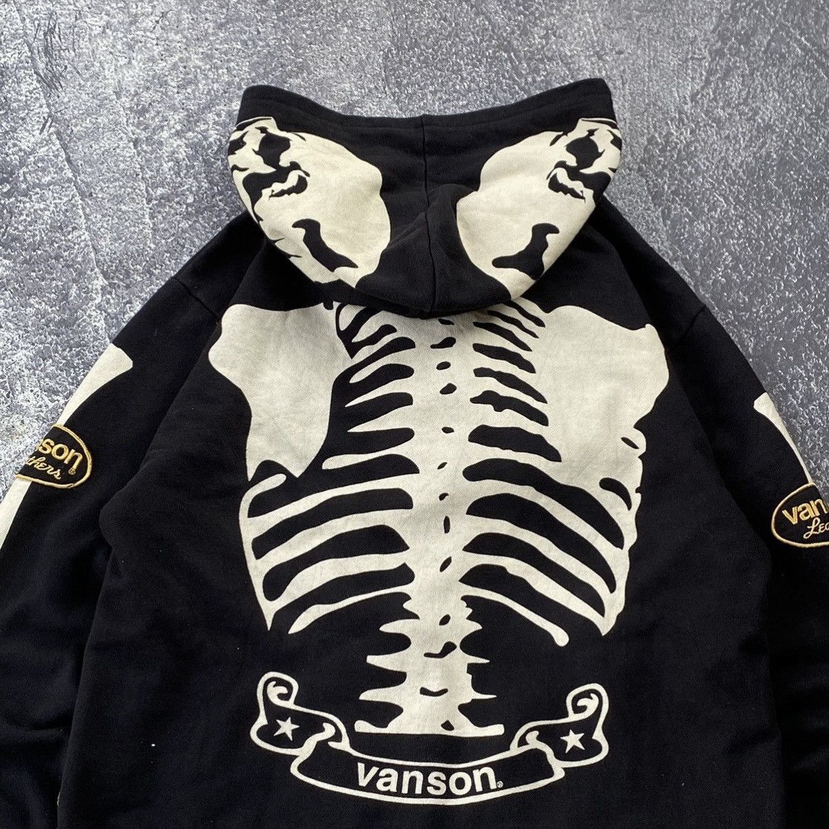 Vanson Leathers Vanson Skeleton Zip-Up Hoodie Size US L / EU 52-54 / 3 - 9 Thumbnail