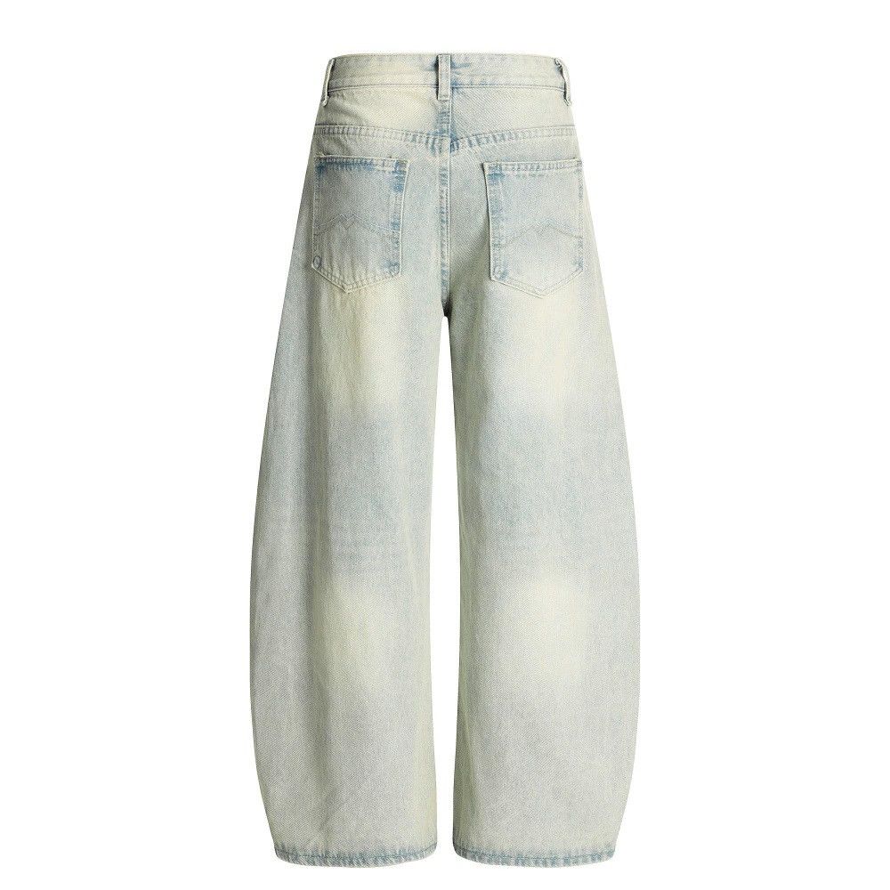 Jean Men's loose wide-leg distressed heavy-washed scimitar jeans Size US 32 / EU 48 - 2 Thumbnail
