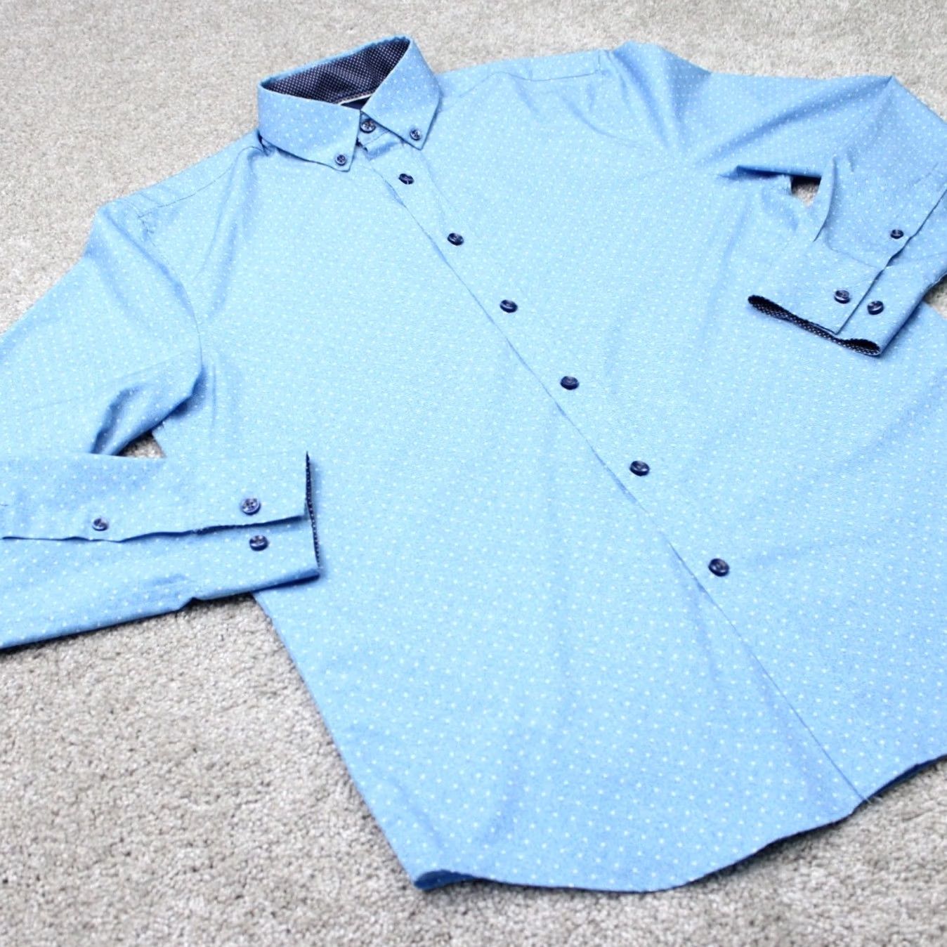 Vintage Construct Shirt Mens Small Blue Geometric Button-Up Long Sleeve 90s Vintage Style Shirt Mens Small Blue Geometric 90s Theme Shirt Size US S / EU 44-46 / 1 - 5 Thumbnail