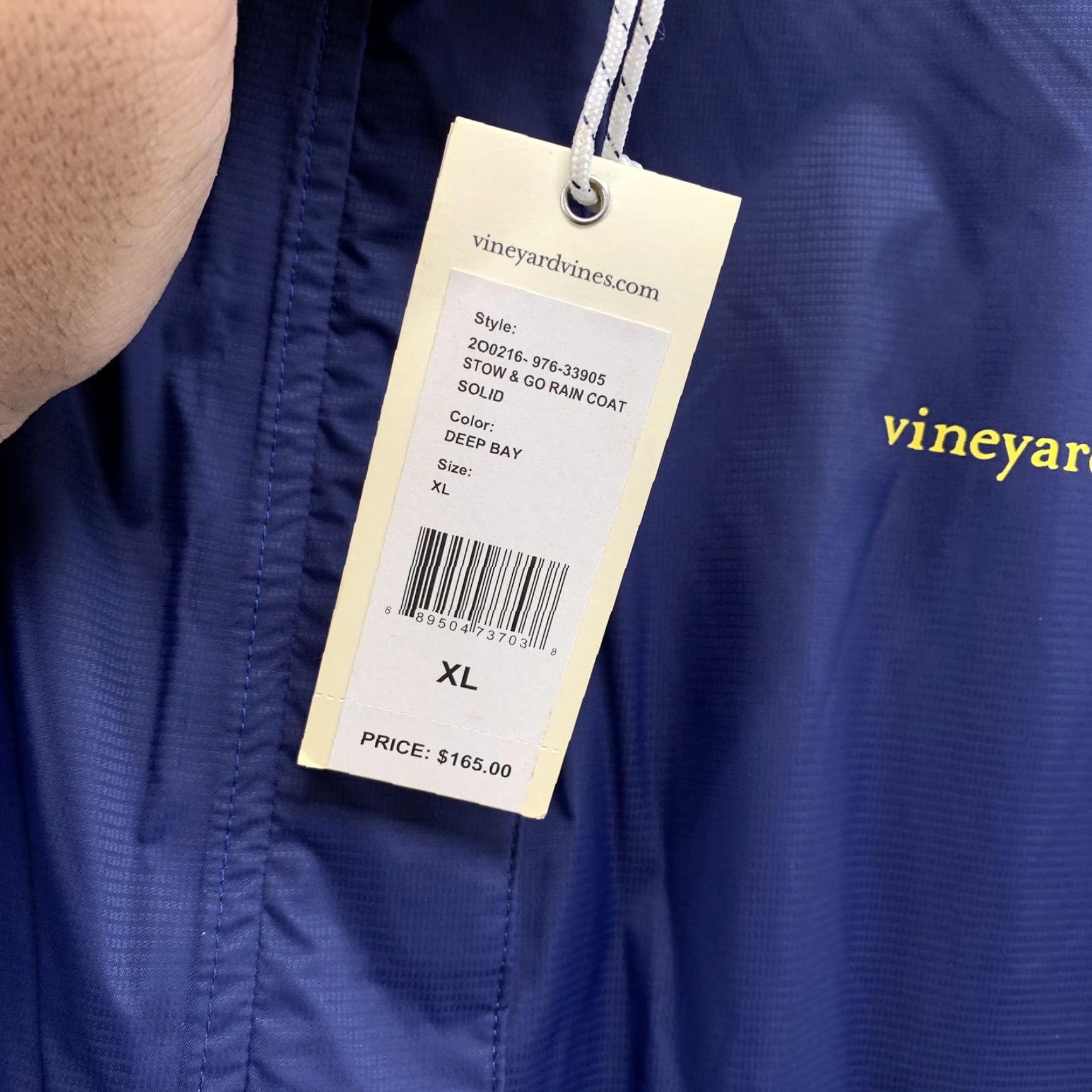 Vineyard Vines NEW Vineyard Vines Rain Coat Womens XL Blue Yellow Water Proof NWT 65 Size XL / US 12-14 / IT 48-50 - 5 Thumbnail