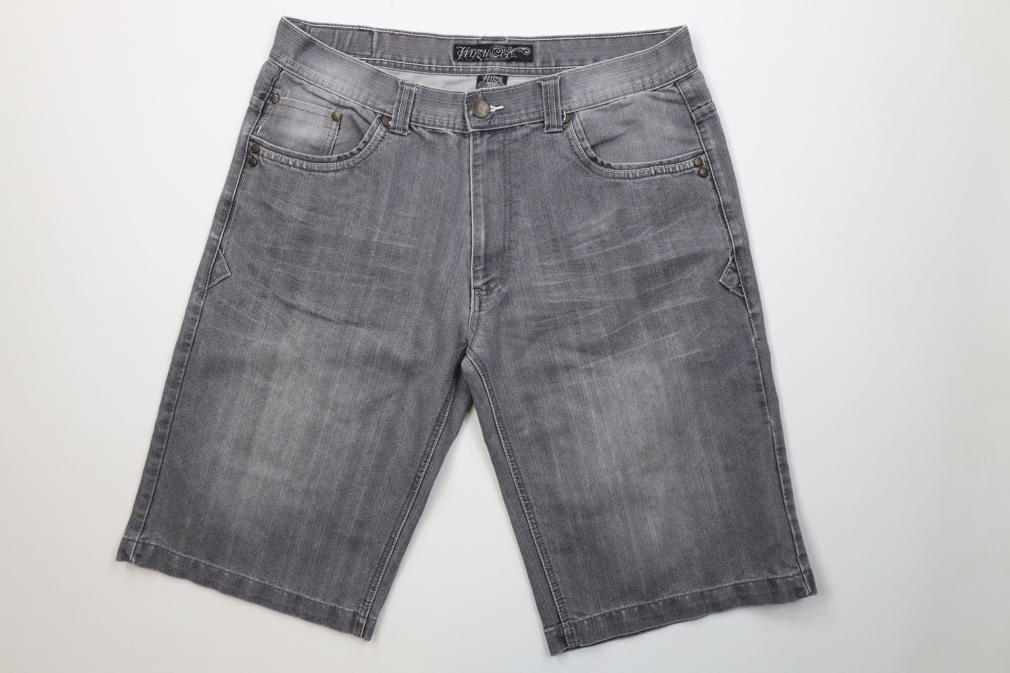 Vintage Vintage 90s Y2K Streetwear Baggy Fit Denim Jean Shorts Gray Size US 36 / EU 52 - 1 Thumbnail