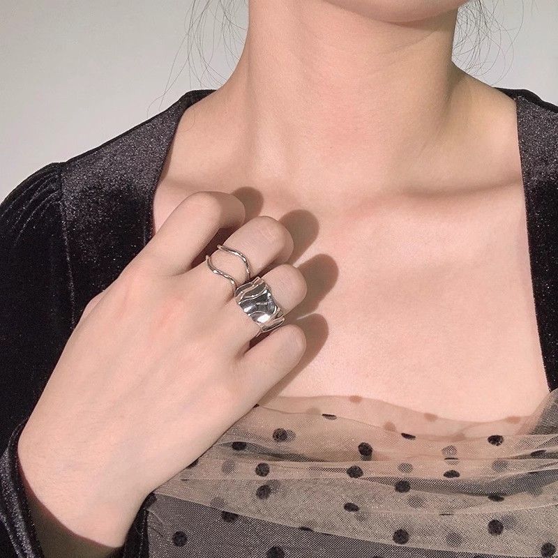 Jewelry Vintage Jewelry Rings Open Size Chrome Ring (Size 7-13) Size ONE SIZE - 3 Thumbnail