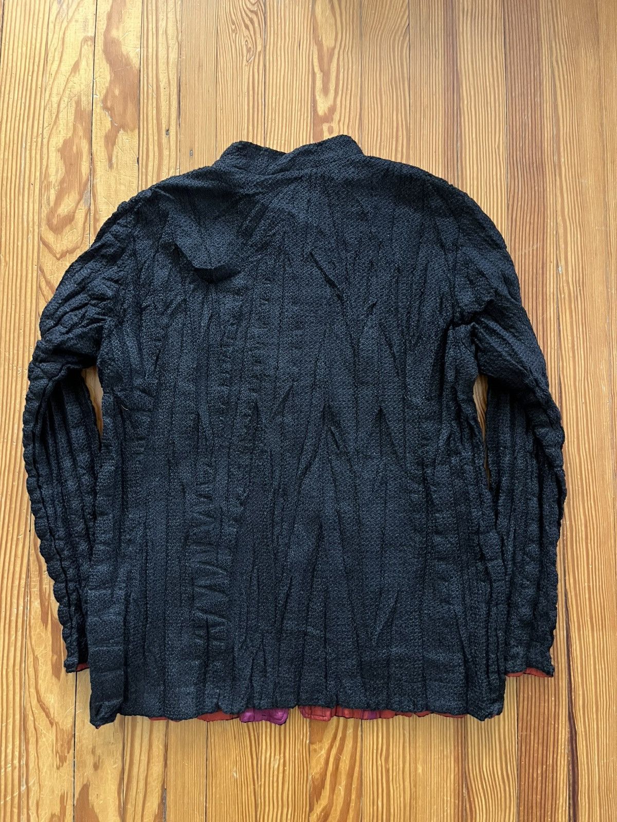 Issey Miyake Issey Miyake Mainline Crinkled Pleated Blazer Jacket Black Size US M / EU 48-50 / 2 - 2 Thumbnail