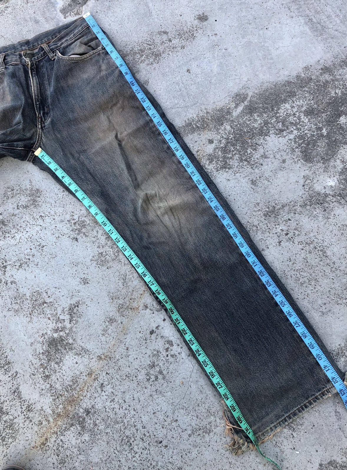 Japanese Brand BAGGY RUSTY BLUE DISTRESSED DENIM BY GOLD RUSH Size US 31 - 11 Thumbnail