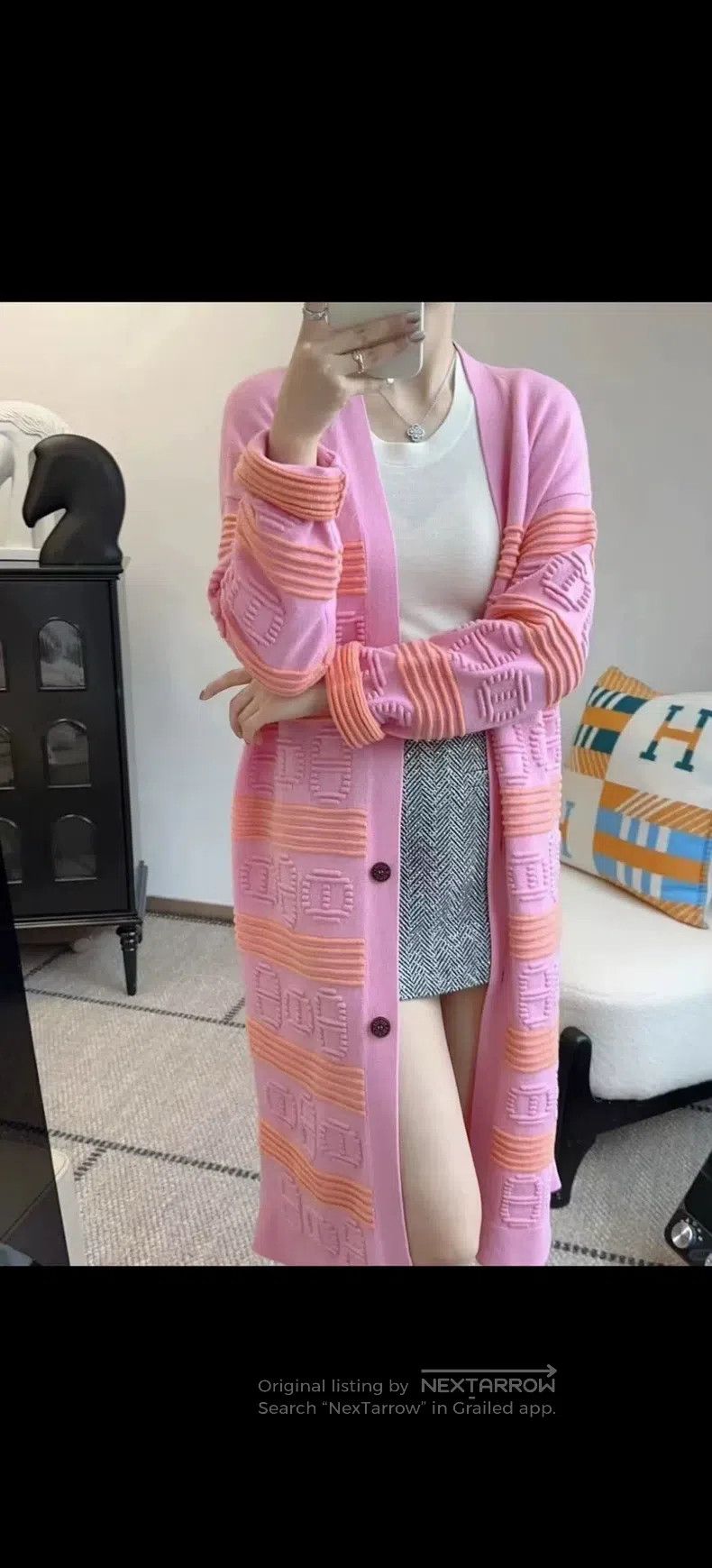 Hermes Hermes Pig nose cashmere knit cardigan coat Size XXS / US 00 / IT 34 - 8 Thumbnail