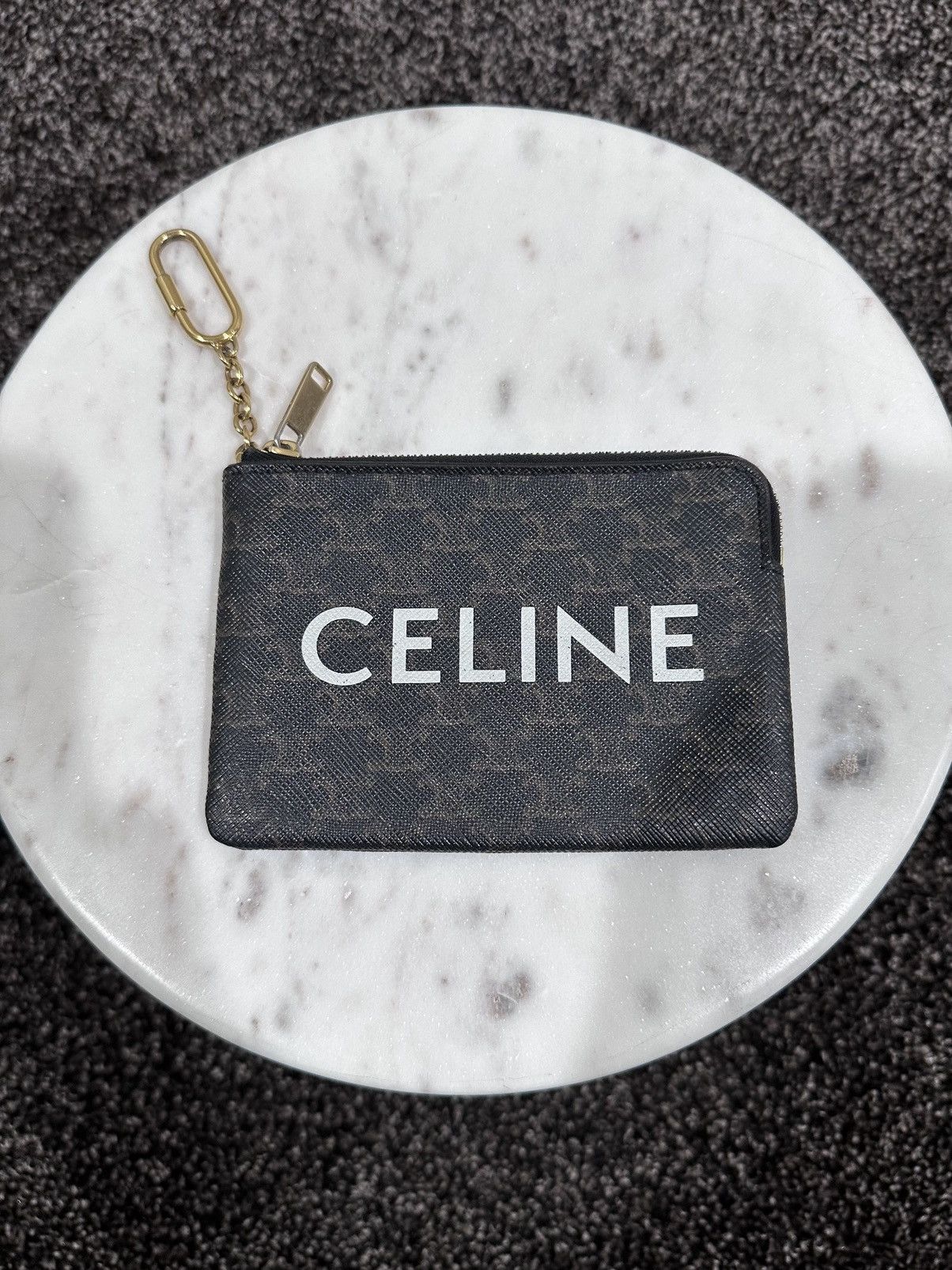 Celine × Hedi Slimane Celine x Hedi Coin & Card Pouch In Triomphe Canvas Wallet Size ONE SIZE - 1 Thumbnail