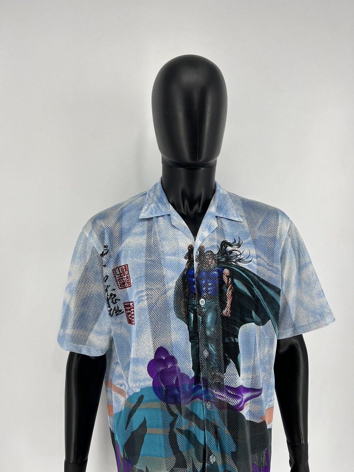 Japanese Brand Vintage Japanese Style Short Sleeve Mesh Shirt Streetwear Size US L / EU 52-54 / 3 - 3 Thumbnail