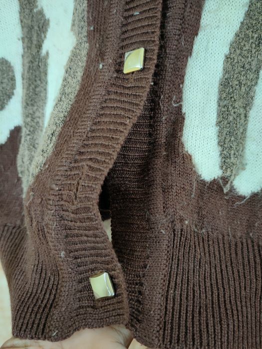 Japanese Brand Cat brown cardigan knitwear streetwear #46-477DLAL Size M / US 6-8 / IT 42-44 - 3 Thumbnail