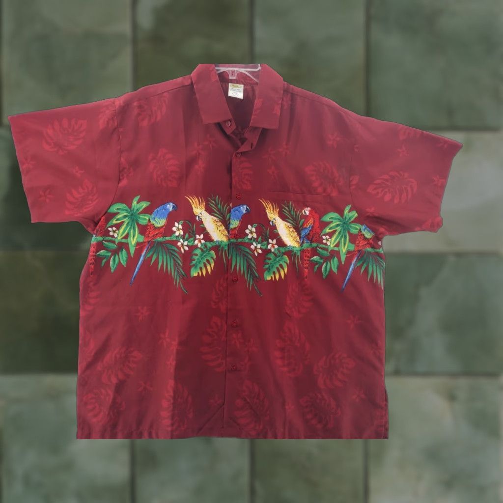 Erima VINTAGE Rima Shirt Mens XL Aloha Parrots Paradise Button-Up Size US XL / EU 56 / 4 - 1 Thumbnail