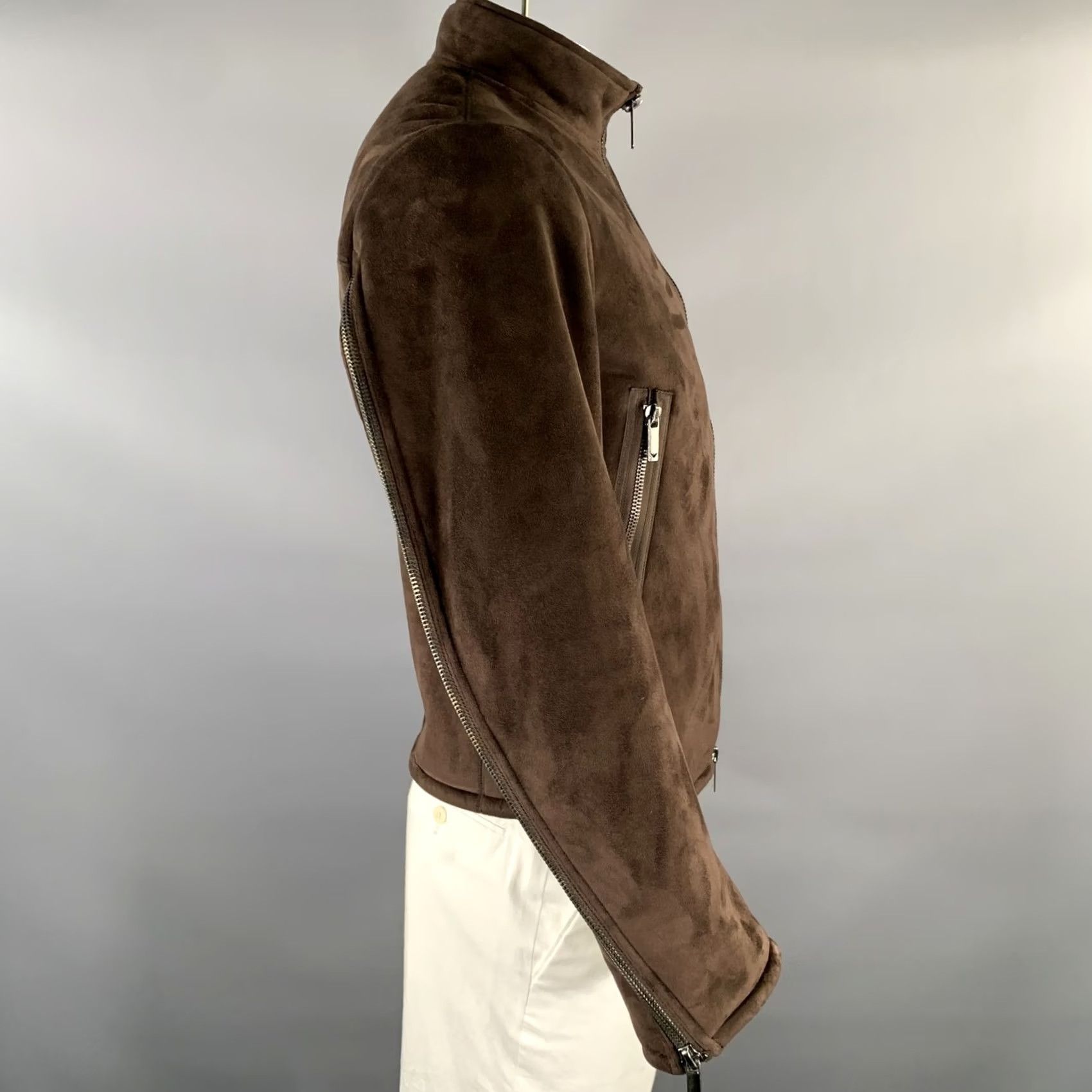 Emporio Armani EMPORIO ARMANI Jacket Brown Polyester Nylon Zip Up Size 40 Men Size US XXS / EU 40 - 5 Thumbnail