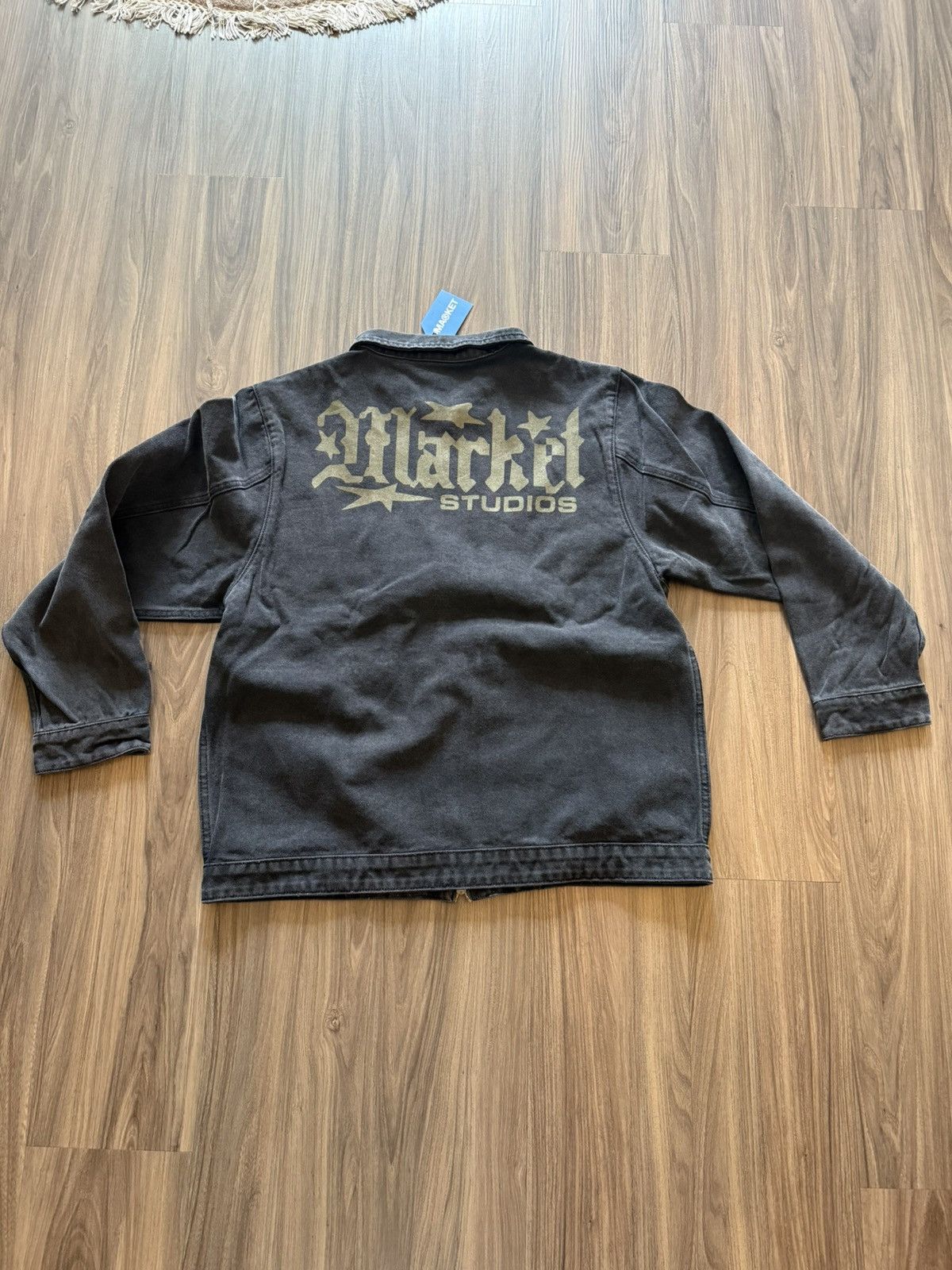 Market Market Studios Washed Black Canvas Zip Jacket – XL Size US XL / EU 56 / 4 - 1 Thumbnail