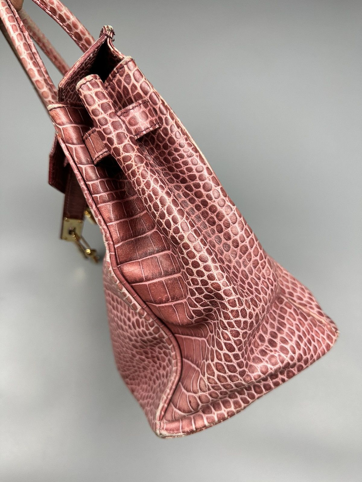 Vera Pelle Hermes Birkin Inspired Italian Vera Pelle Orobianco Bag Size ONE SIZE - 8 Thumbnail
