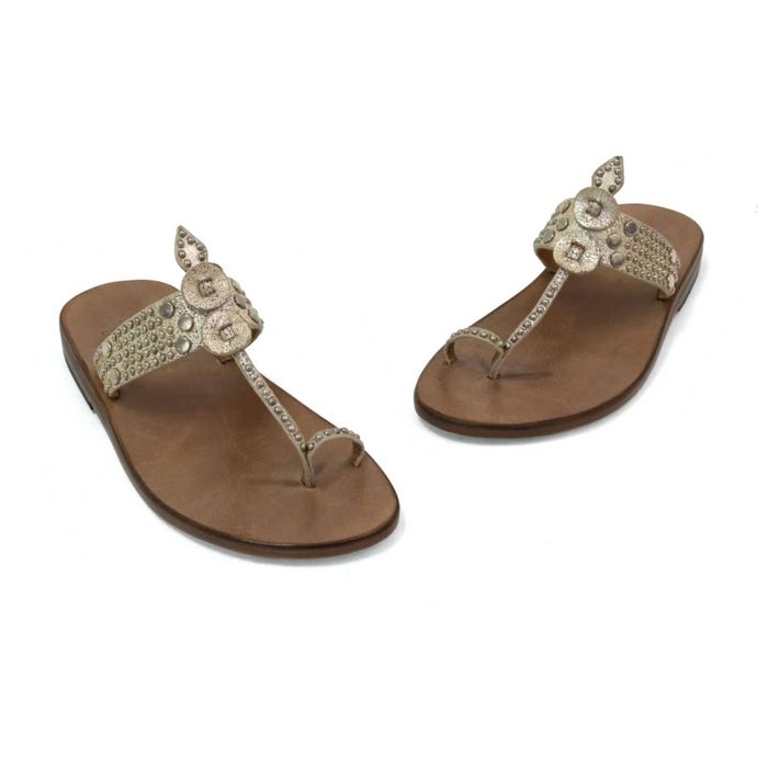 Calleen Cordero CALLEEN CORDERO Karma Sandal In White Gold Sheen