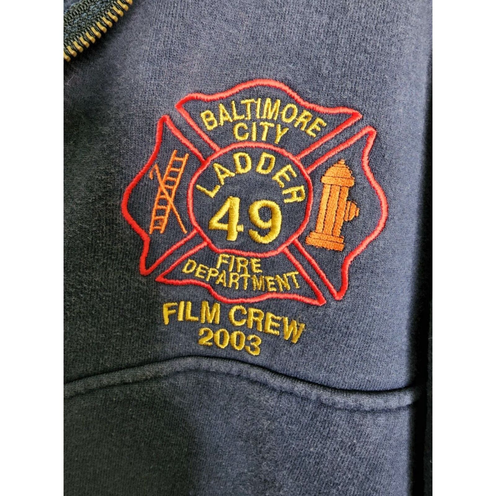 Union LA Vintage Baltimore City Fire Dept Ladder 49 Film Crew Sweatshirt 4XL Men Blue Fire Rescue Size US XXL / EU 58 / 5 - 3 Thumbnail