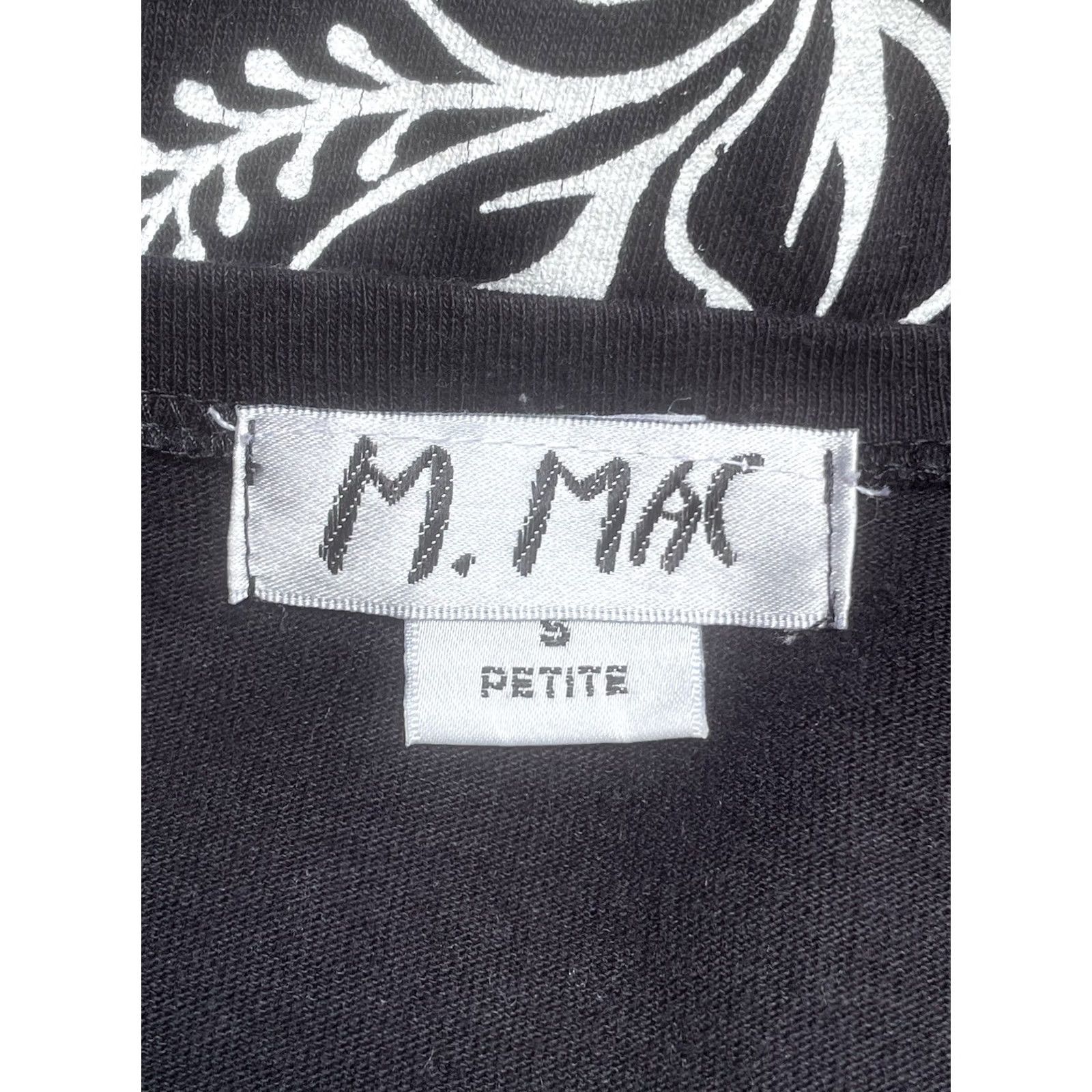 Vintage VINTAGE M Mac Maxi T Shirt Dress Petite S Floral Leaves Black White Women’s Size S Pockets Knit Cotton Long Dress Woman Vintage Summer Fall Spring Size S / US 4 / IT 40 - 5 Thumbnail