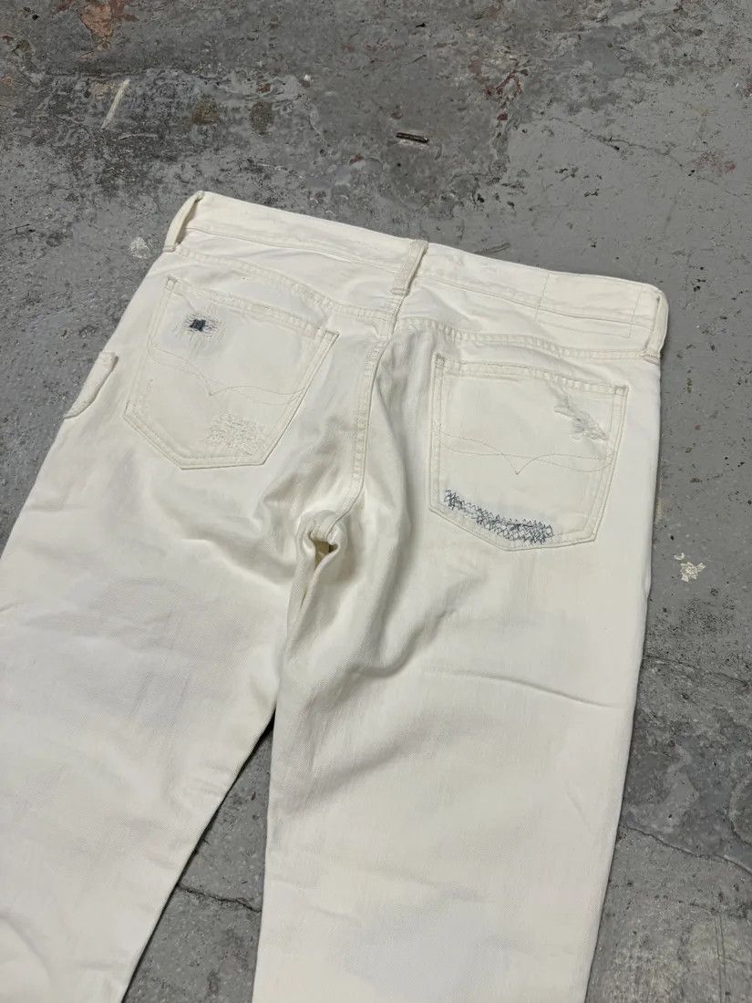 Designer × Polo Ralph Lauren × Vintage 2000s Ralph Lauren White Distressed Slim Denim Jeans Size US 32 / EU 48 - 6 Thumbnail