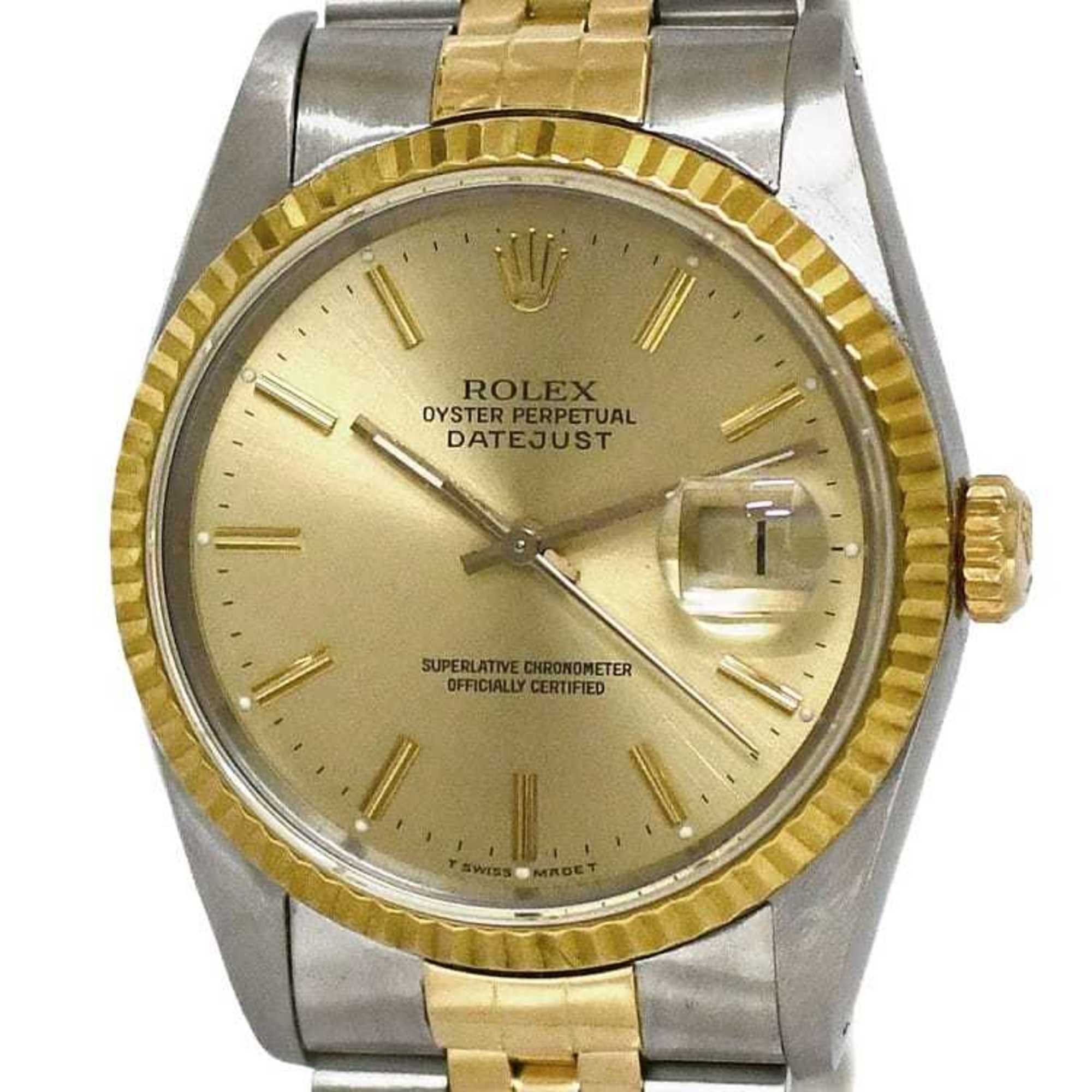 Rolex Rolex Watch Datejust f-22250 Combi 16233 Overhauled Polished SS 750 Automatic L-number Men's Gold Dial Luxury Size ONE SIZE - 1 Thumbnail