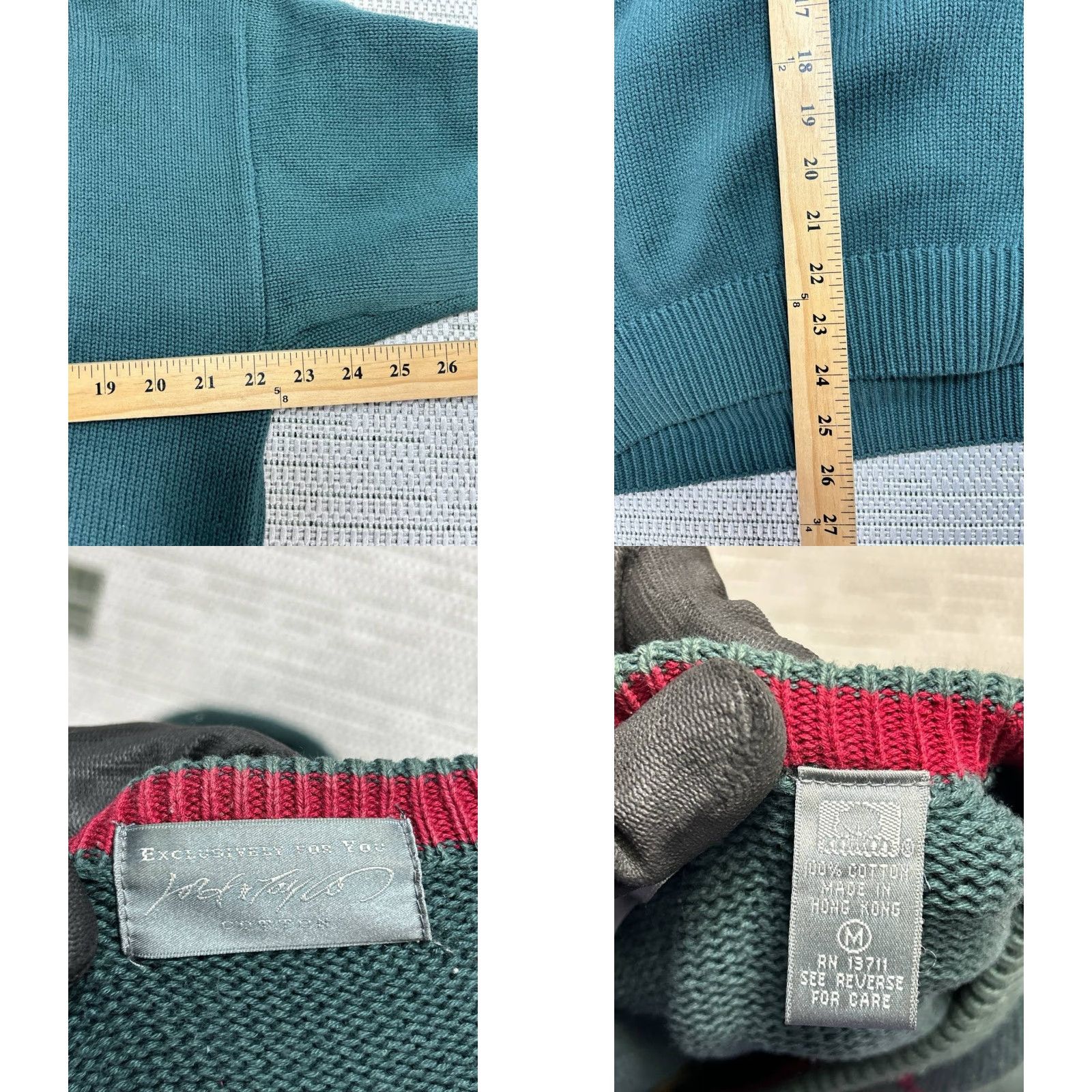 Vintage VINTAGE Joey Taylor Sweater Mens Medium Green Cotton Plaid Tight Knit Crew Neck Size US M / EU 48-50 / 2 - 8 Thumbnail