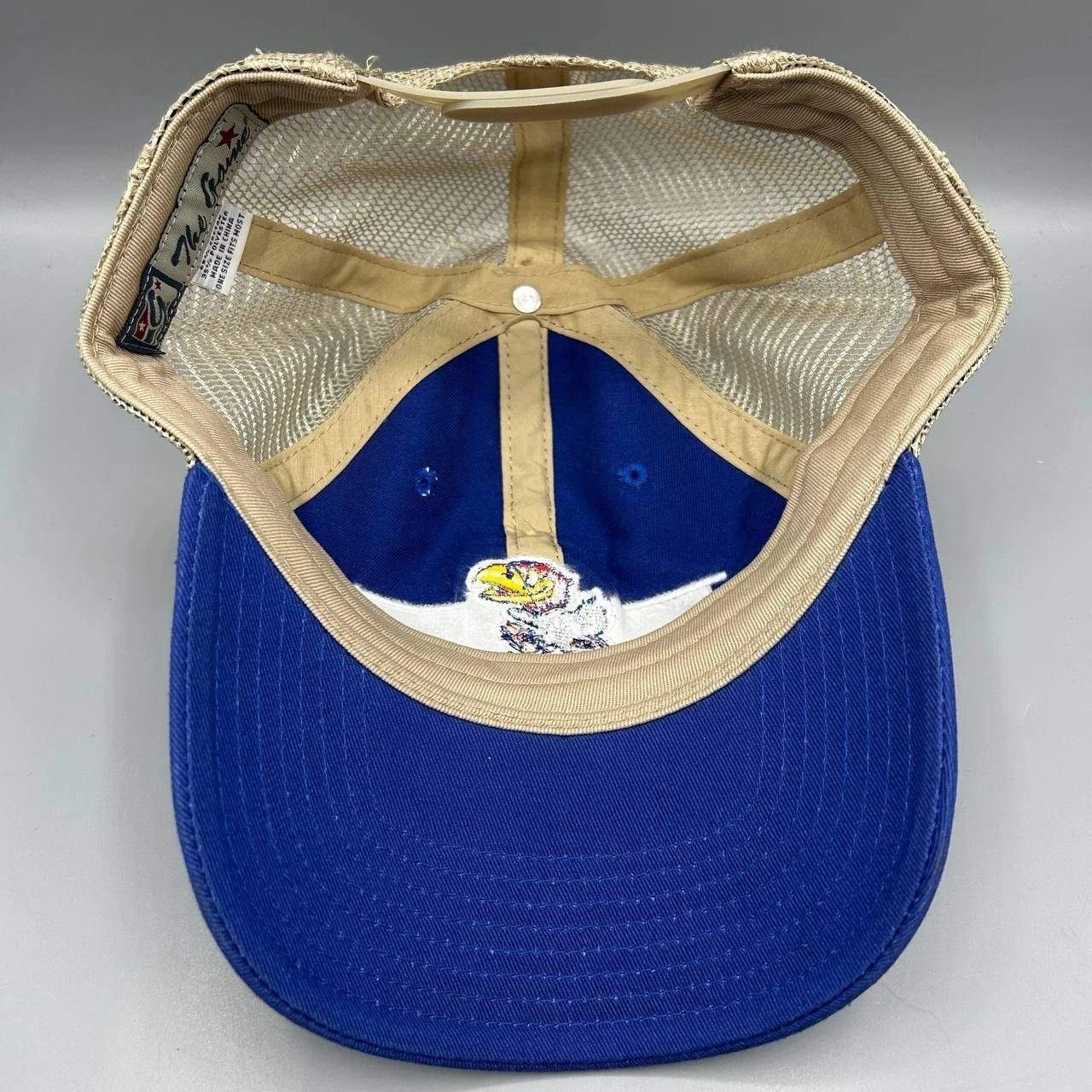 The Game Vintage Kansas Jayhawks Trucker Hat Men NCAA Snap Back Cap Size ONE SIZE - 2 Thumbnail