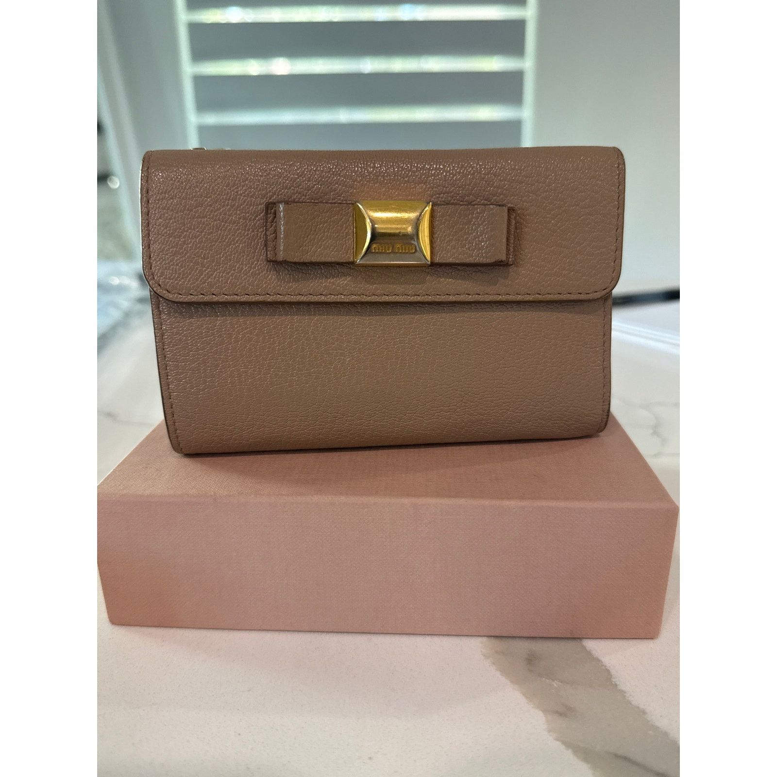 Miu Miu Miu Miu Madras Fiocco Walley in Cammeo Pink/Beige Size ONE SIZE - 2 Thumbnail