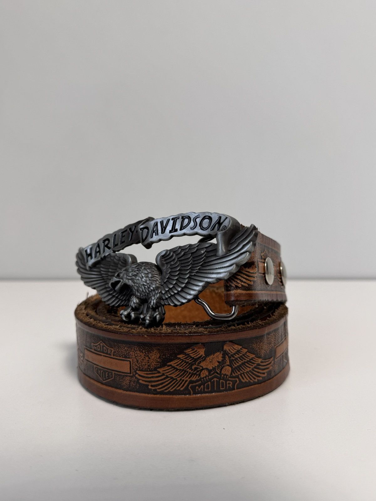 Harley Davidson Vintage Leather Belt Y2K style brown