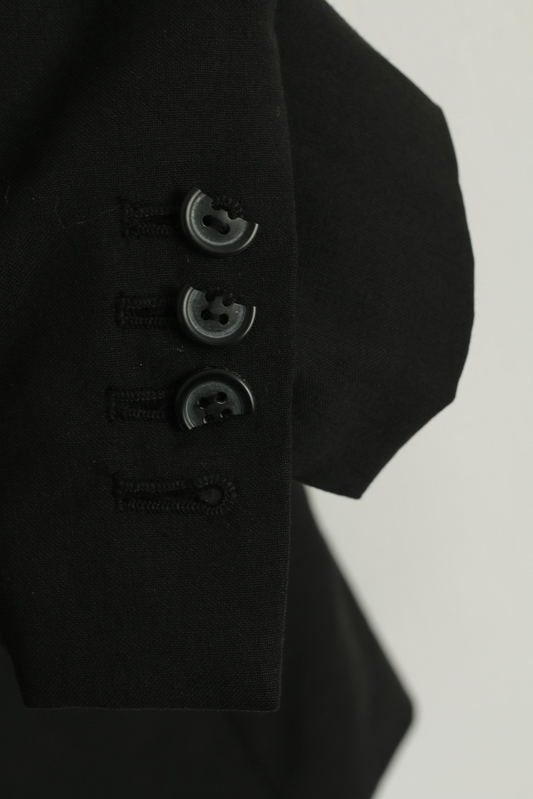 Katharine Hamnett London Katharine Hamnett Men 42 Blazer Black Wool 9207 Size 42R - 4 Thumbnail