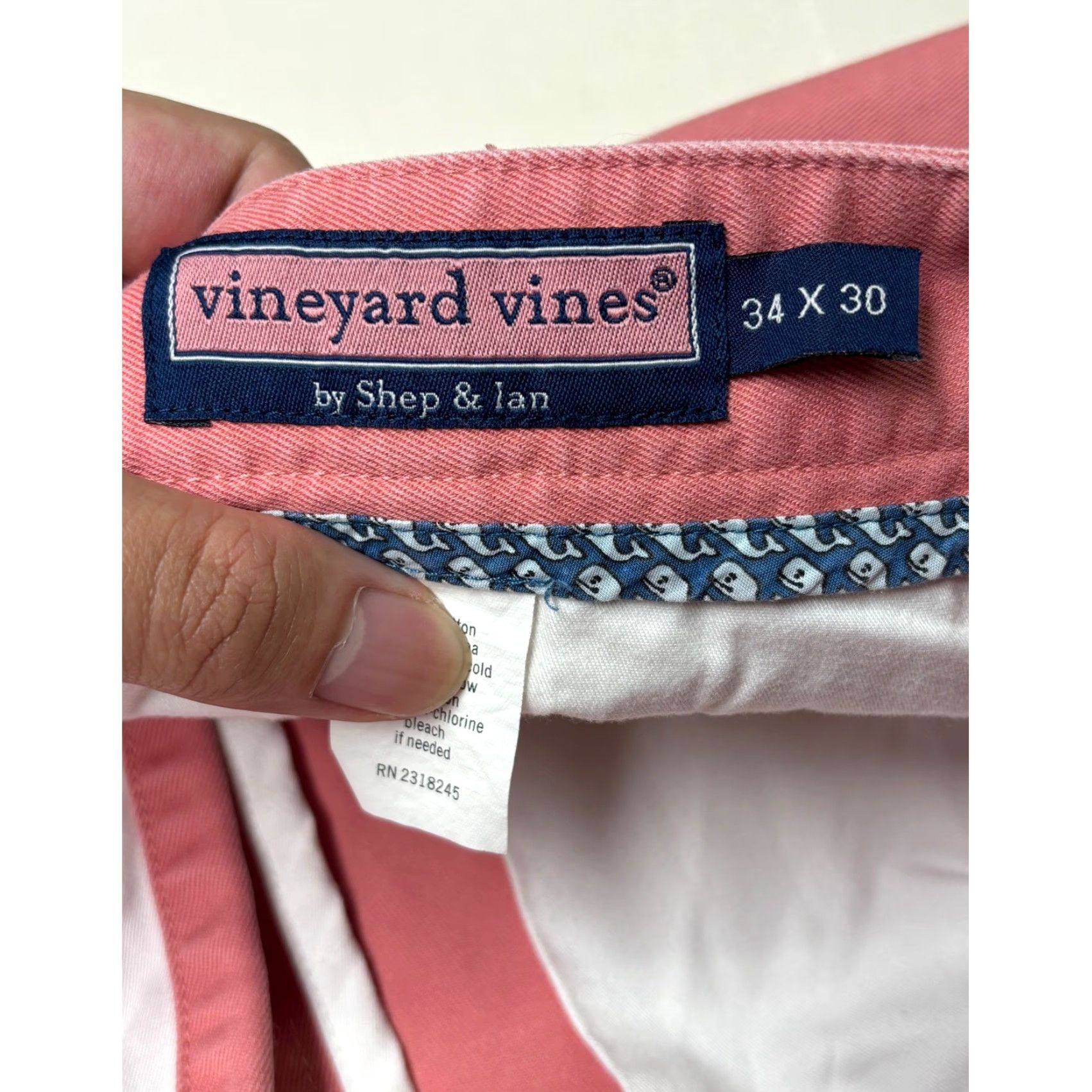 Vineyard Vines Vineyard Vines Pants Chino Pink 34x30 Men Casual Straight Front Flat Front Cotton 30in Inseam Size US 34 / EU 50 - 5 Thumbnail