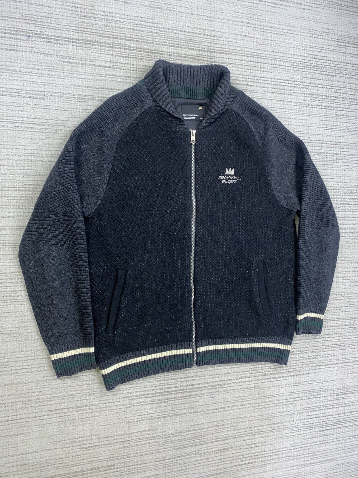 Jean-Michel Basquiat × Vintage Vintage Jean Michael Basquiat Embroidery Logo Zipper Jacket Size US M / EU 48-50 / 2 - 3 Thumbnail
