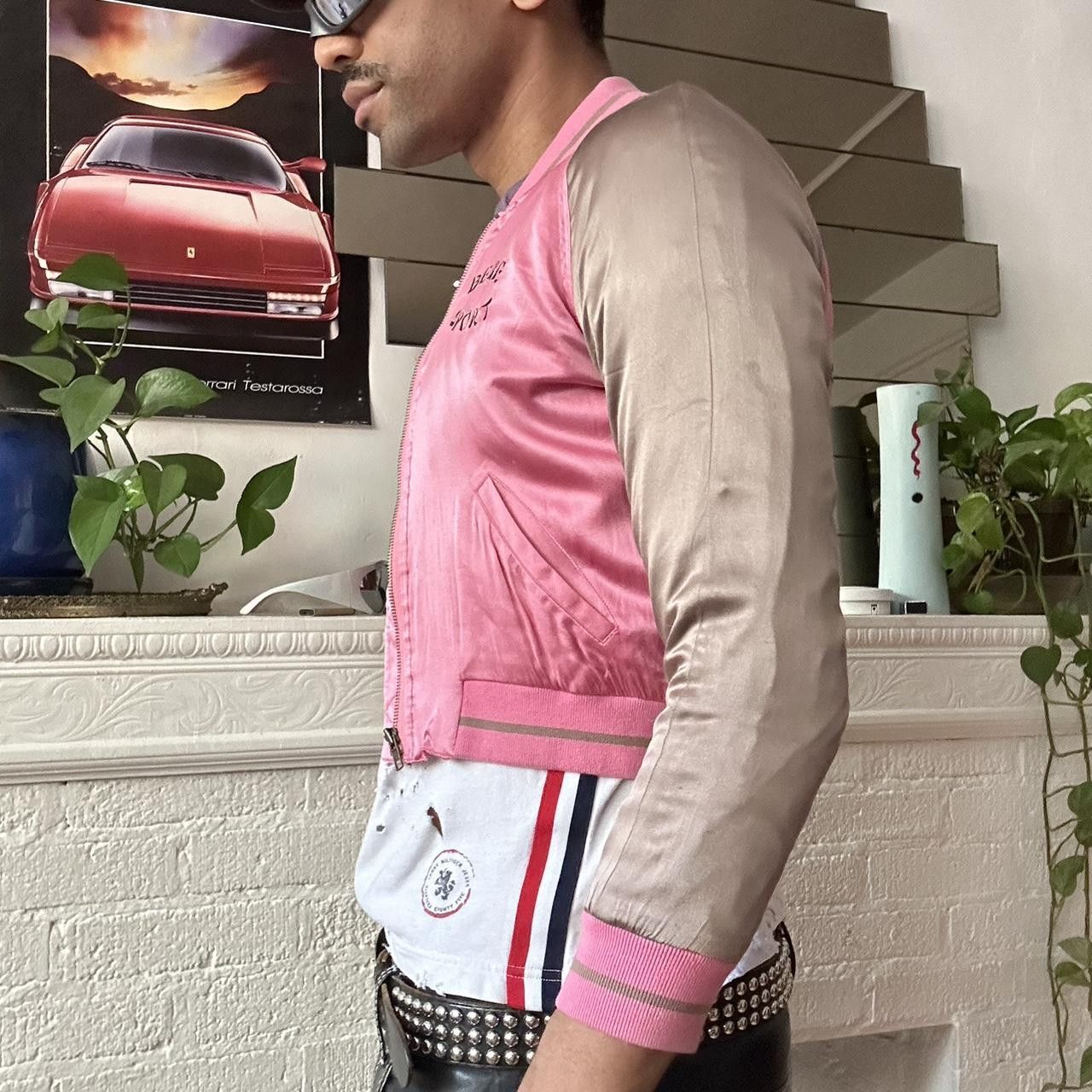 Bebe BEBE SPORT TAN PINK EMBROIDERED SOUVENIR JACKET_ SMALL Size S / US 4 / IT 40 - 4 Thumbnail