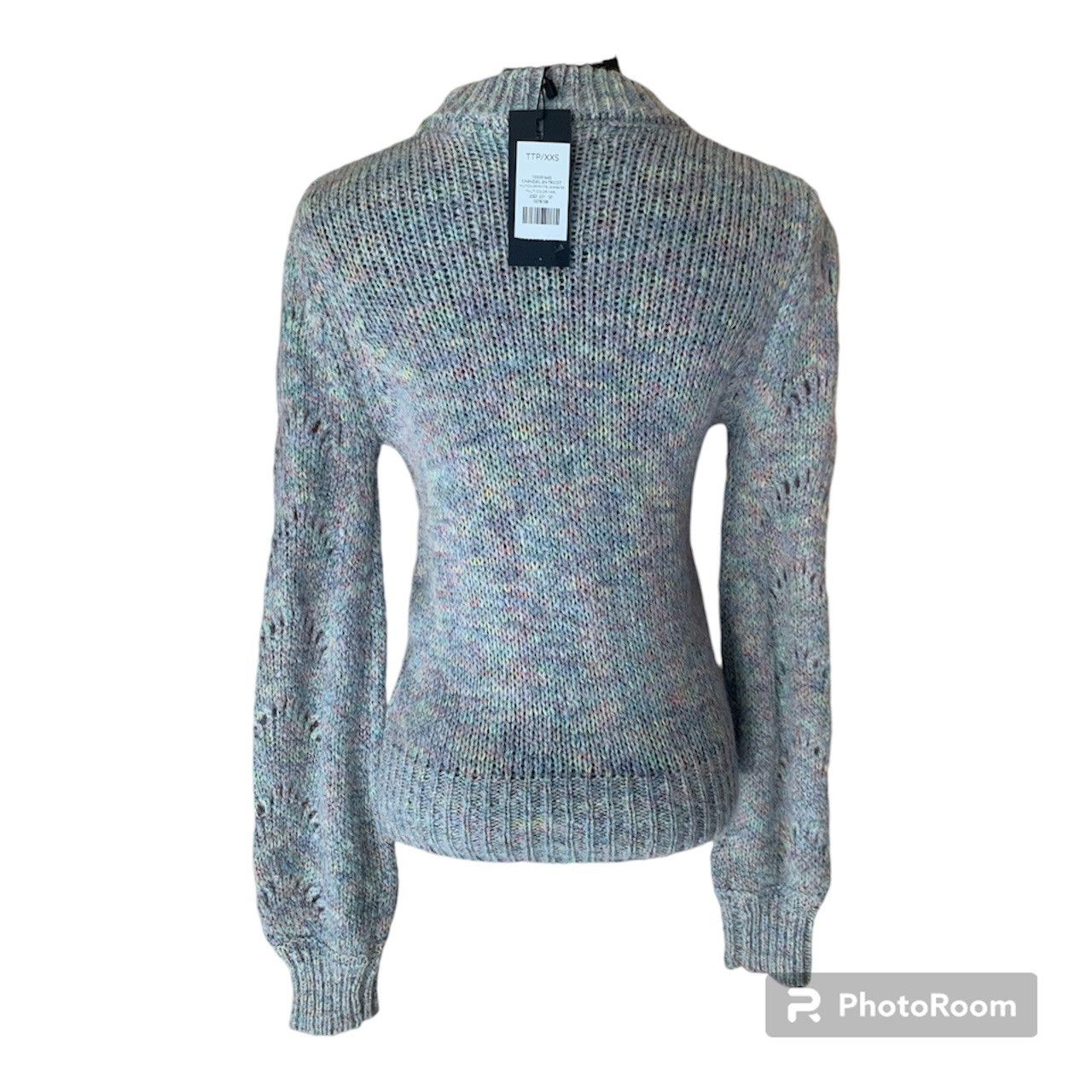 Designer NWT Pointelle Sweater - Dynamite Knitwear Collection Size XS / US 0-2 / IT 36-38 - 4 Thumbnail