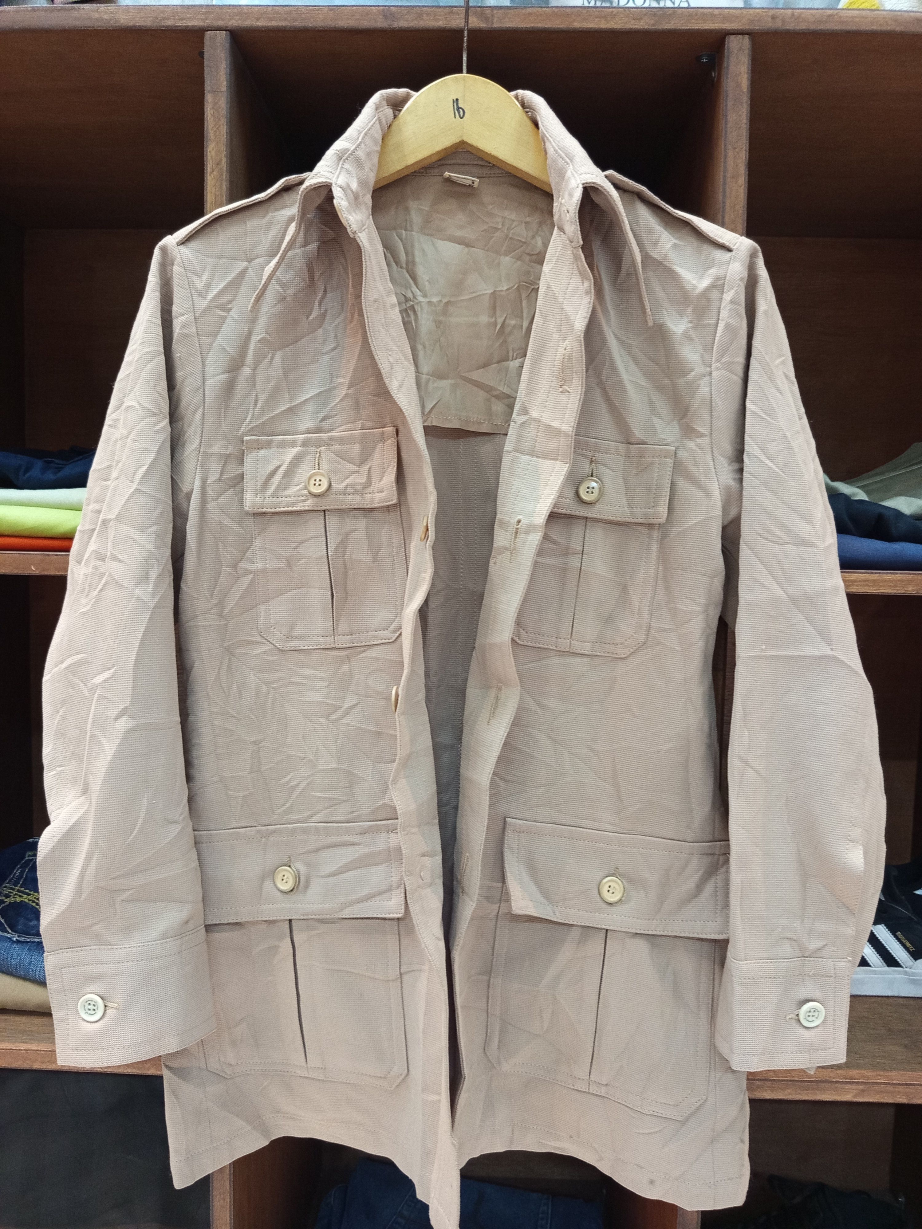 Japanese Brand 1970s Safari Bush Jacket Beige Size US M / EU 48-50 / 2 - 2 Thumbnail