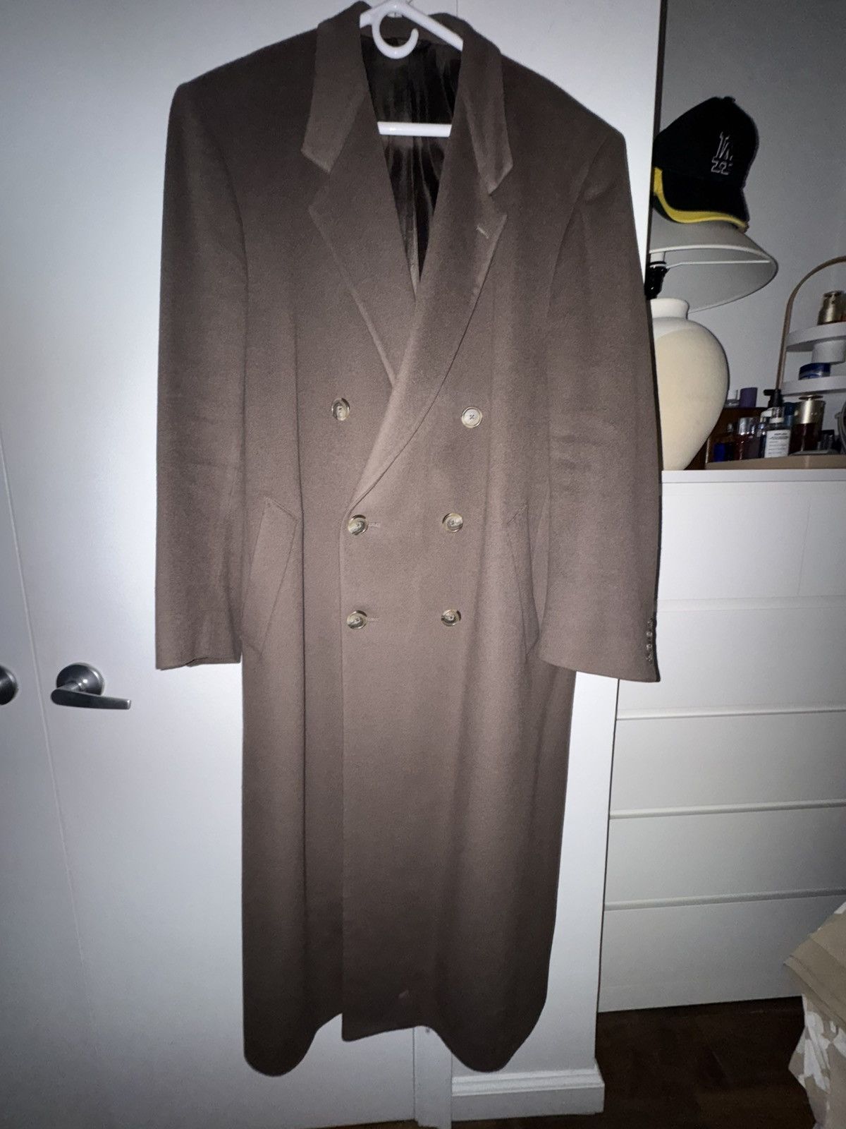 Saks Fifth Avenue Saks 5th Avenue Long Brown Winter Double Breasted Coat Size US XL / EU 56 / 4 - 1 Thumbnail