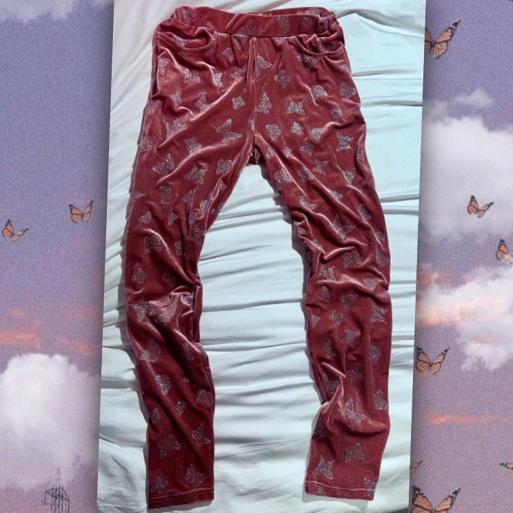 Vintage ✿ Delia*s Carmin Y2K velvet luxe butterfly pants medium Size 30" / US 8 / IT 44 - 2 Thumbnail