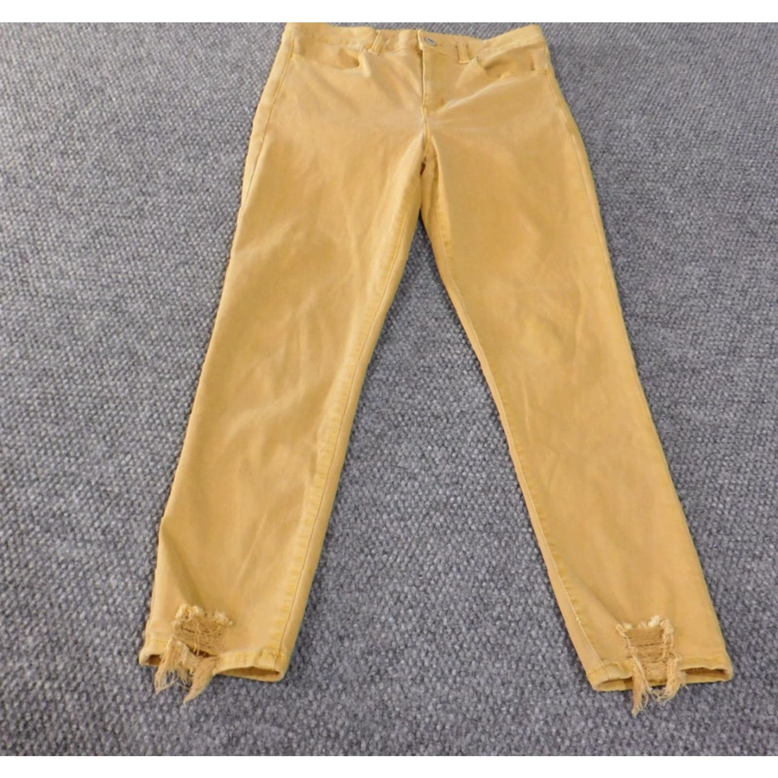 American Eagle Outfitters American Eagle Outfitters Jeans Women 10 Jegging High Rise Beige Denim Distressed Hem Zipper 26 Inseam Size 32" / US 10 / IT 46 - 2 Thumbnail