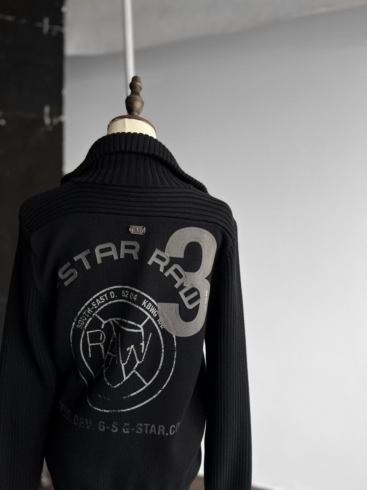 G-Star × Vintage G-Star Raw Womens Vintage 00s Black LS Full Zip Sweater Size M / US 6-8 / IT 42-44 - 4 Thumbnail