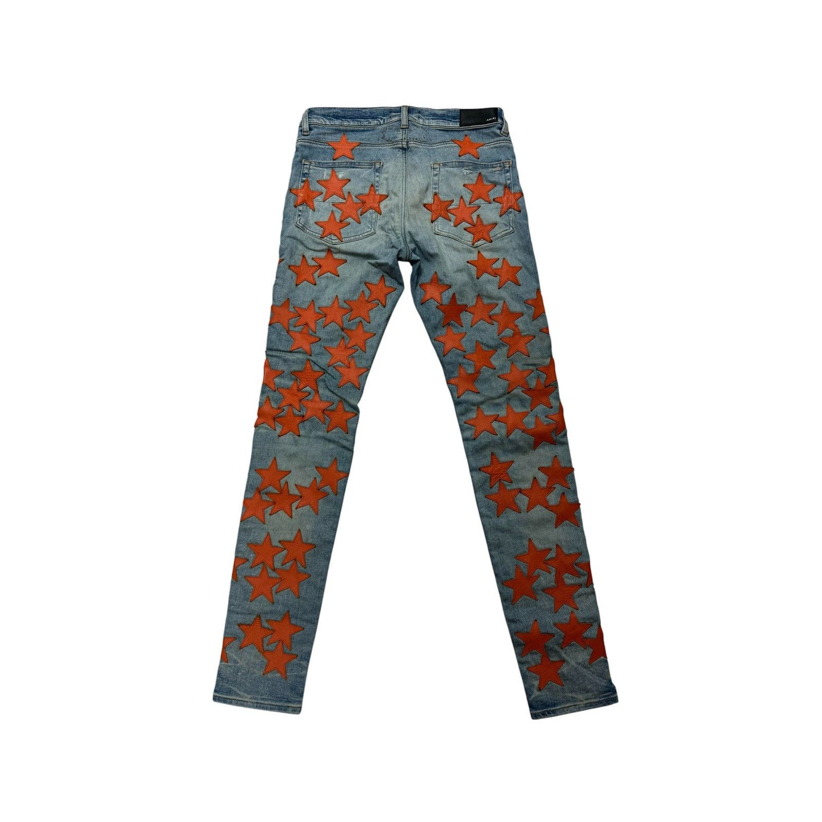 Amiri Amiri Chemsit Light Wash & Orange Stars Jeans Size US 34 / EU 50 - 2 Thumbnail