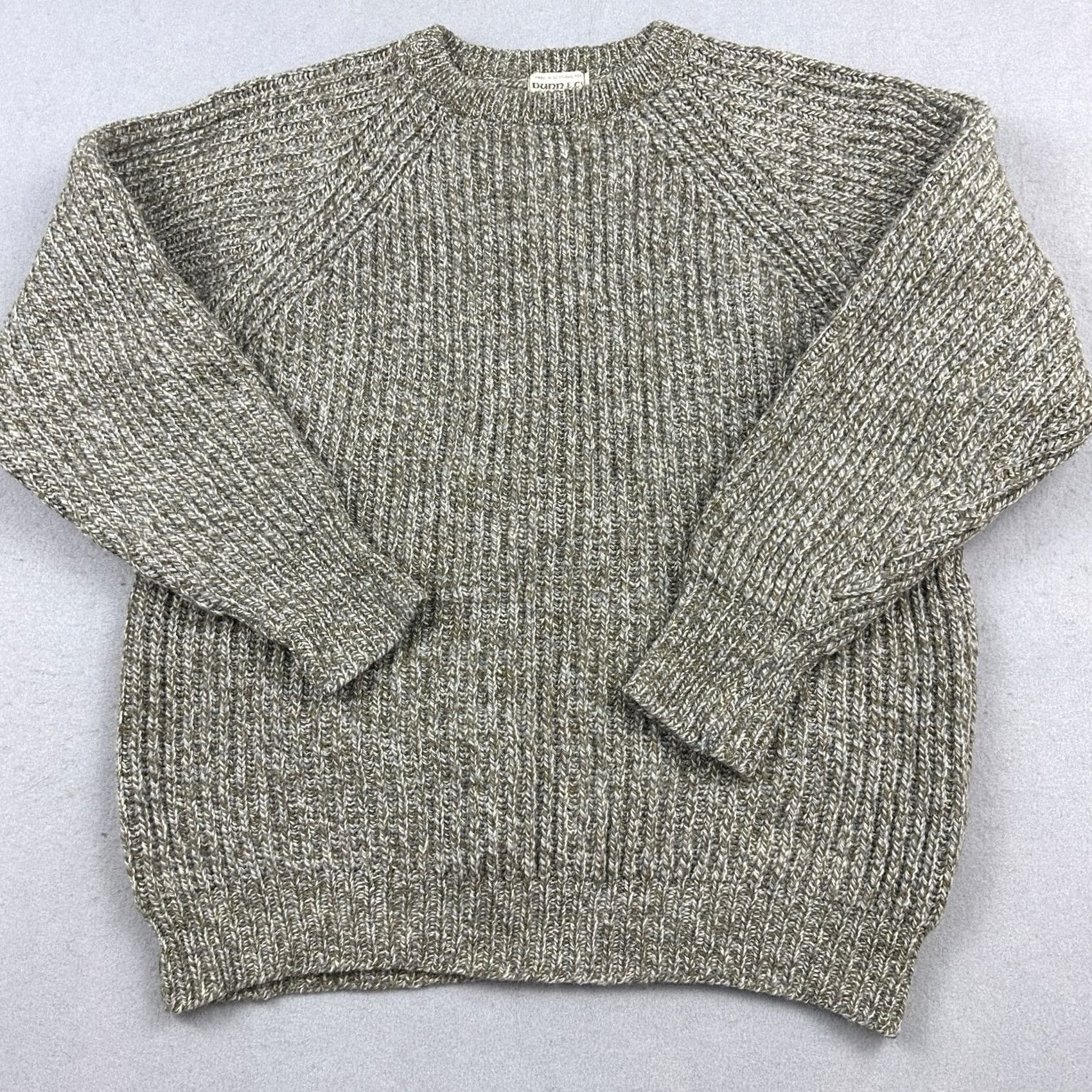 CO VINTAGE Dunn & Co Kilspindie Sweater Men XL Brown Earth Tone Ribbed Wool Marled Pullover Knit Wool Solid Pattern Casual Preppy Collarless Long Sleeve Size US XL / EU 56 / 4 - 2 Thumbnail