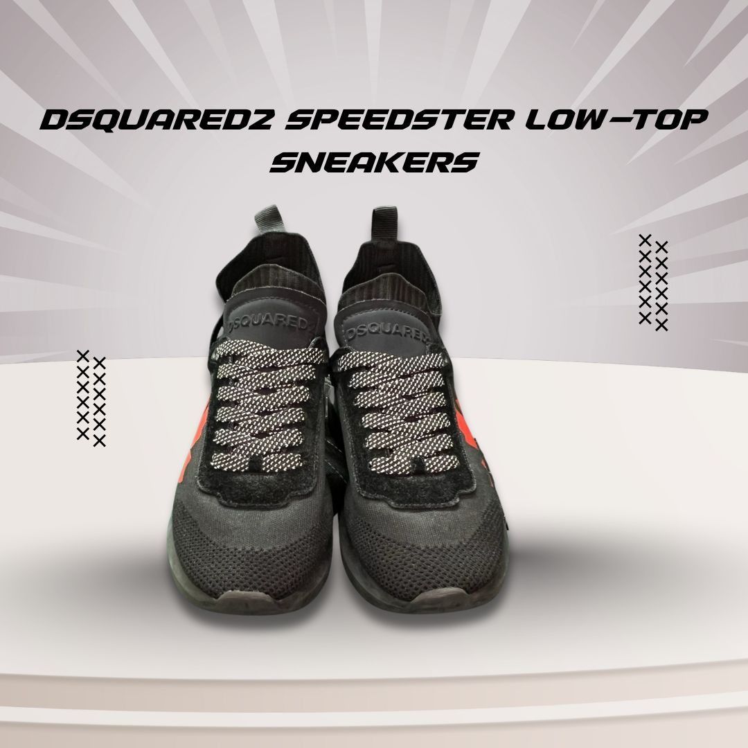 Dsquared2 Dsquared2 Speedster Low-Top Sneakers Size 9 Black/Red Made I Size US 9 / EU 42 - 1 Thumbnail