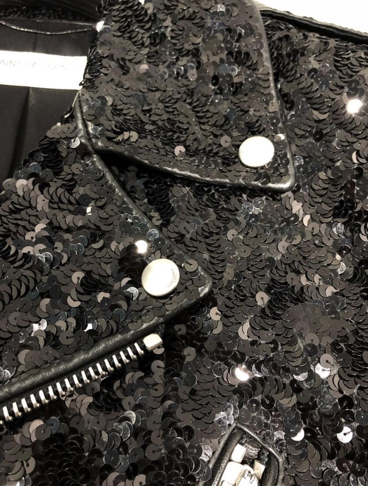 16FW Sequins Covered Leather Jacket sz50