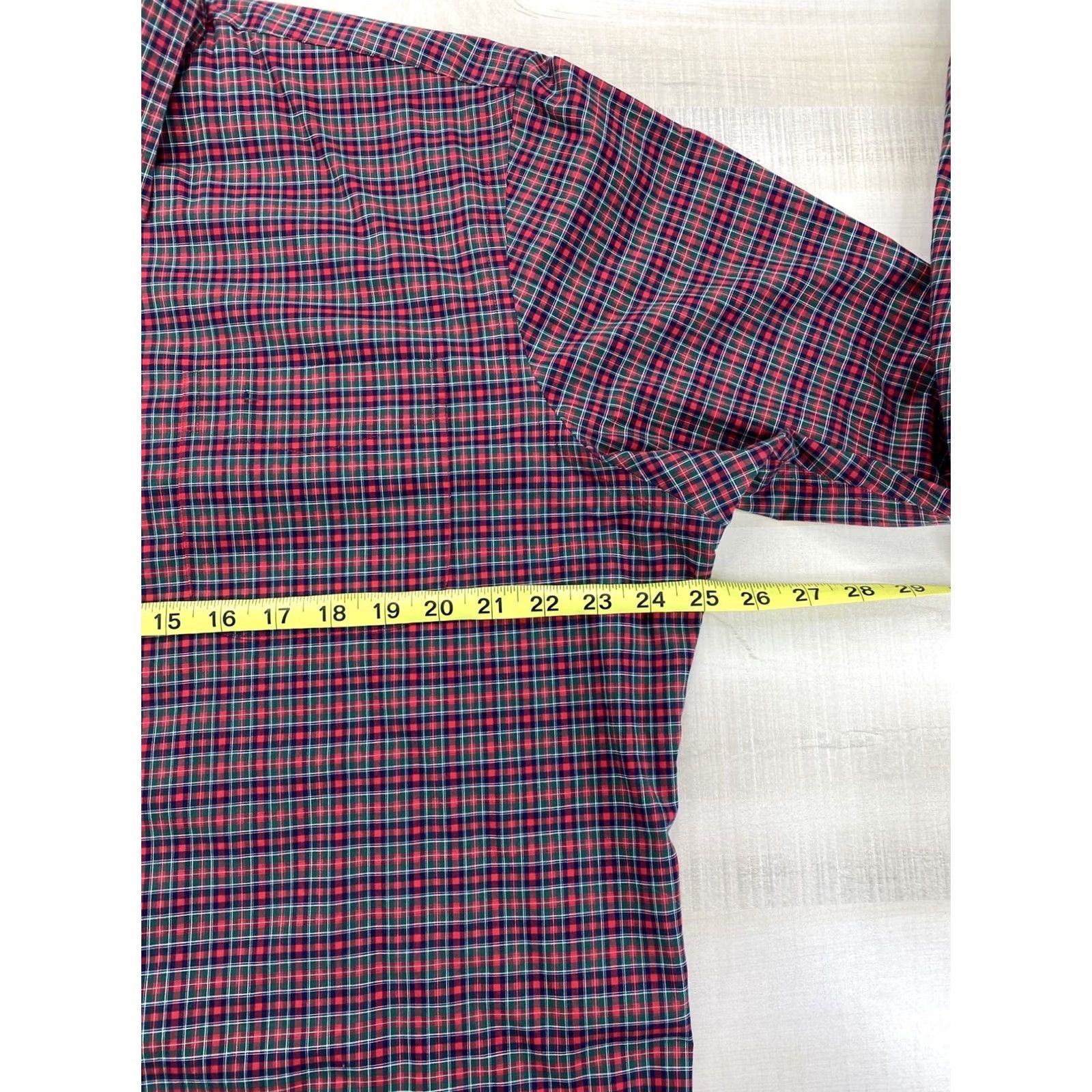 Ralph Lauren Lauren Ralph Lauren Dress Shirt Mens Red Plaid Non-Iron 17 34/35-12077 Size 46R - 4 Thumbnail