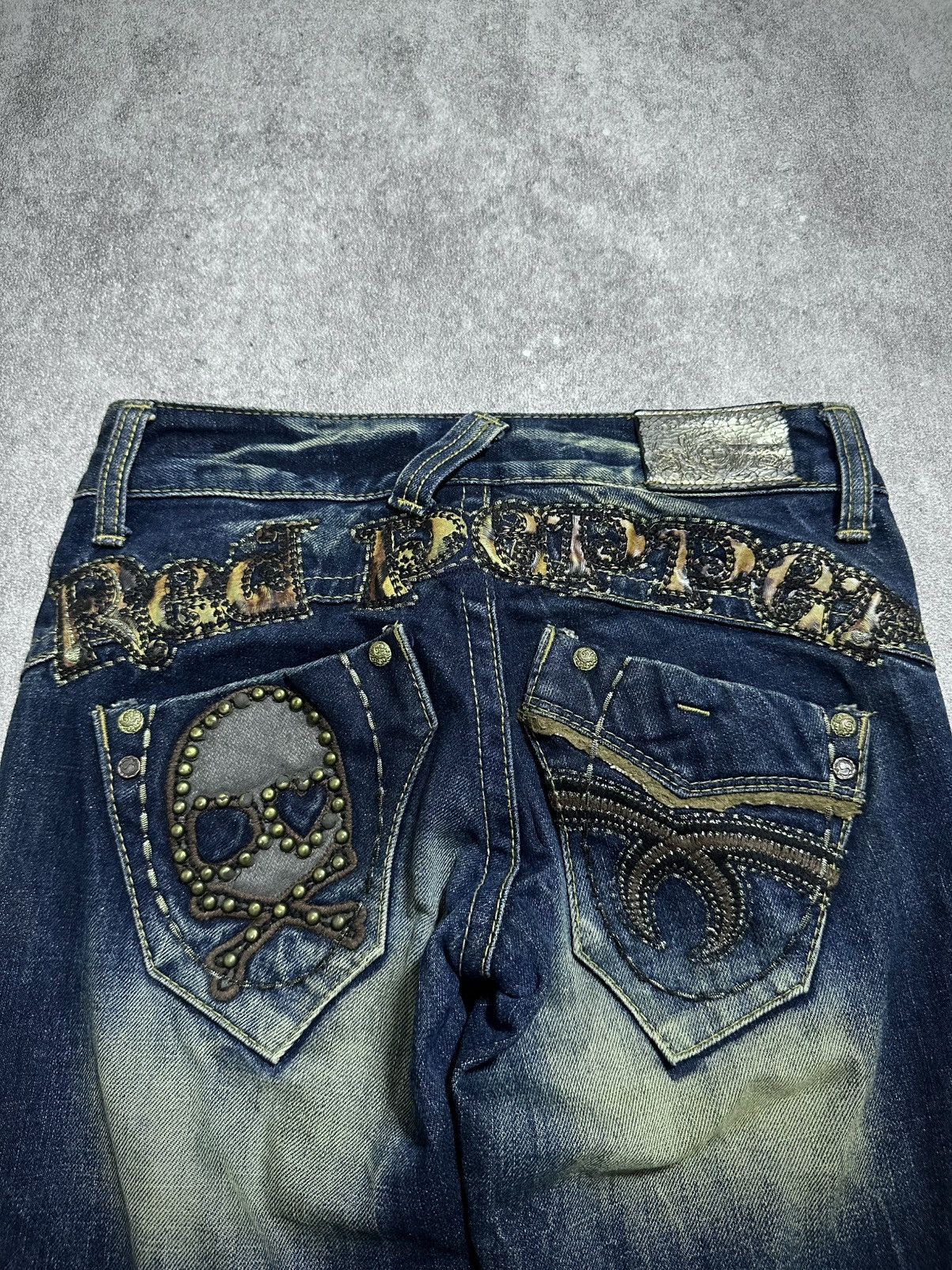 Japanese Brand Red Pepper Japan Embroidery Tiger Studed Skull Flared Jeans Size US 28 / EU 44 - 4 Thumbnail