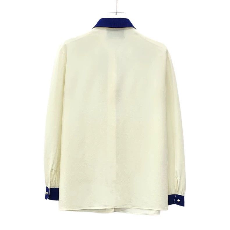 Gucci Gucci Beige Silk Long Sleeve ButtonUp Shirt-2506 Size L / US 10 / IT 46 - 2 Thumbnail