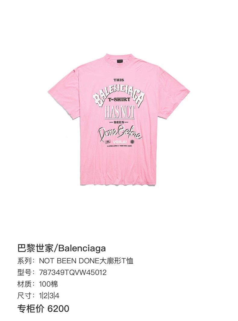 Balenciaga Balenciaga Pink letter logo printed short sleeve Size US L / EU 52-54 / 3 - 8 Thumbnail