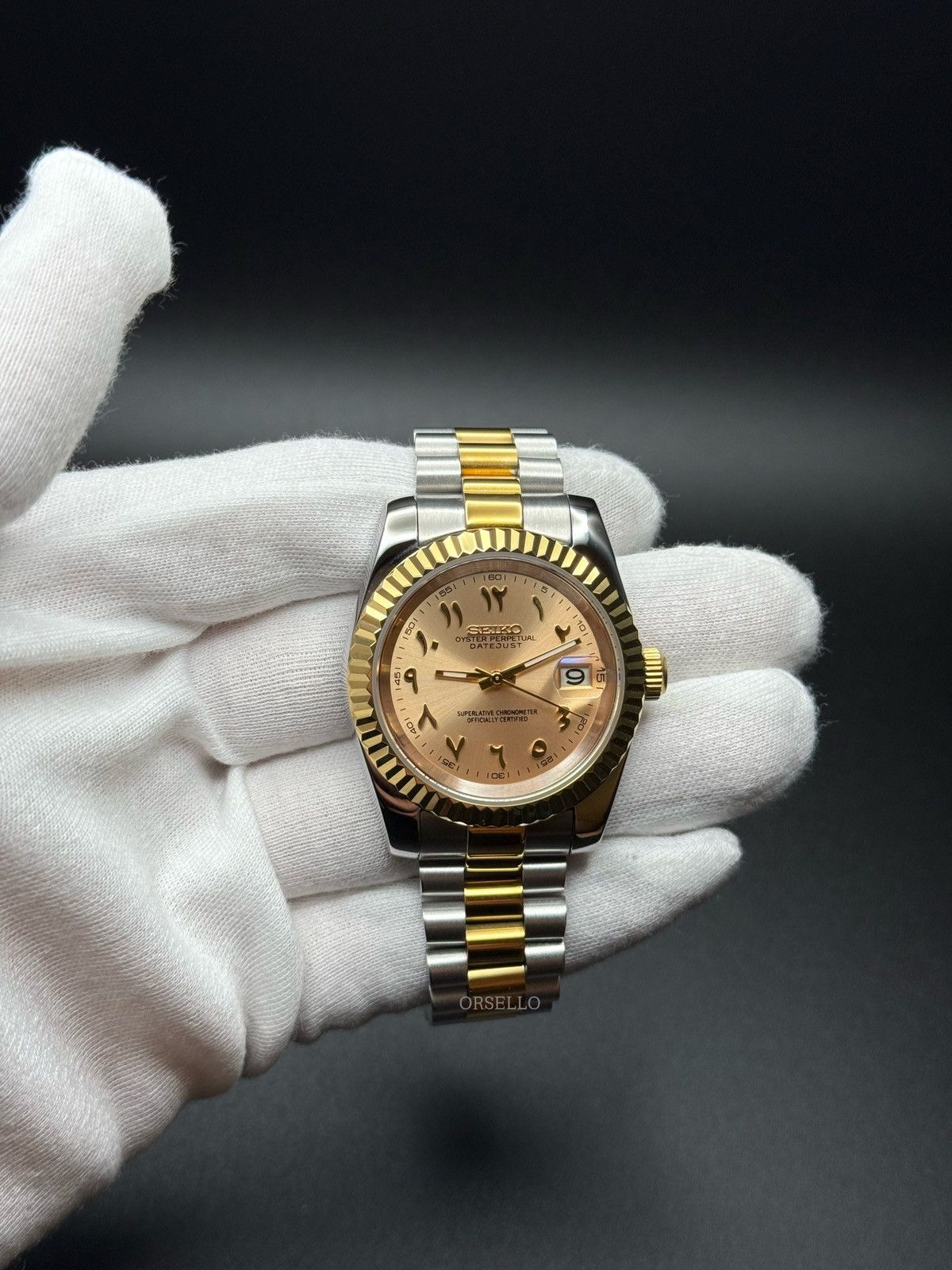 Seiko Seiko watch mod datejust arabic gold Size ONE SIZE - 1 Thumbnail