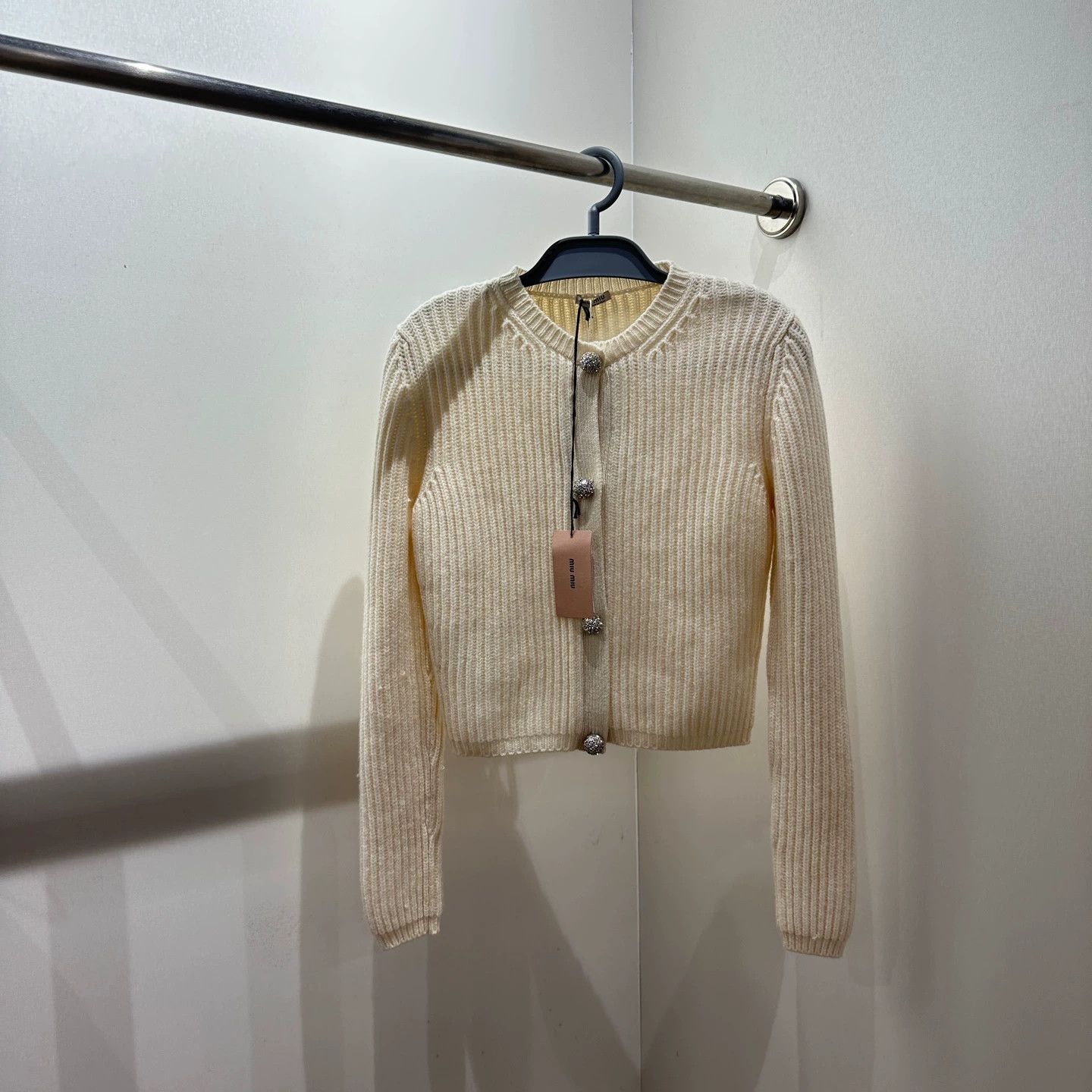 Miu Miu MIU MIU mar631 rhinestone ball cashmere cardigan 38 Size XS / US 0-2 / IT 36-38 - 1 Thumbnail