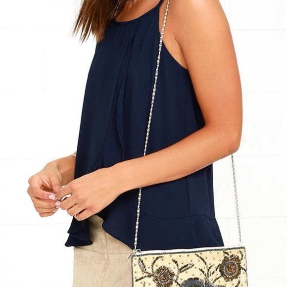 Lulus Lulu’s Floral Wonder Beige Beaded Purse Boho Size ONE SIZE - 3 Thumbnail